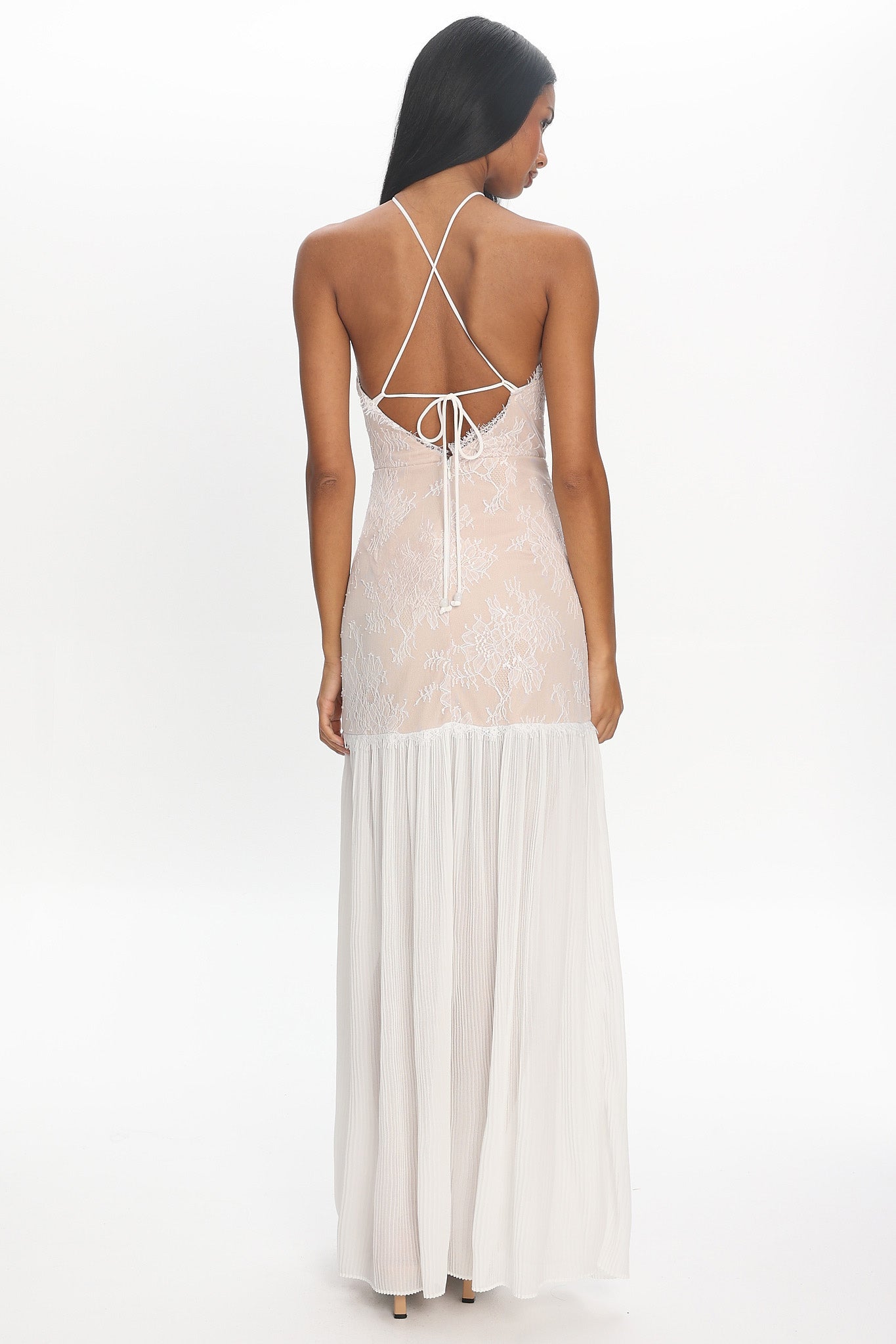 Soft Landing Halter Maxi Dress White