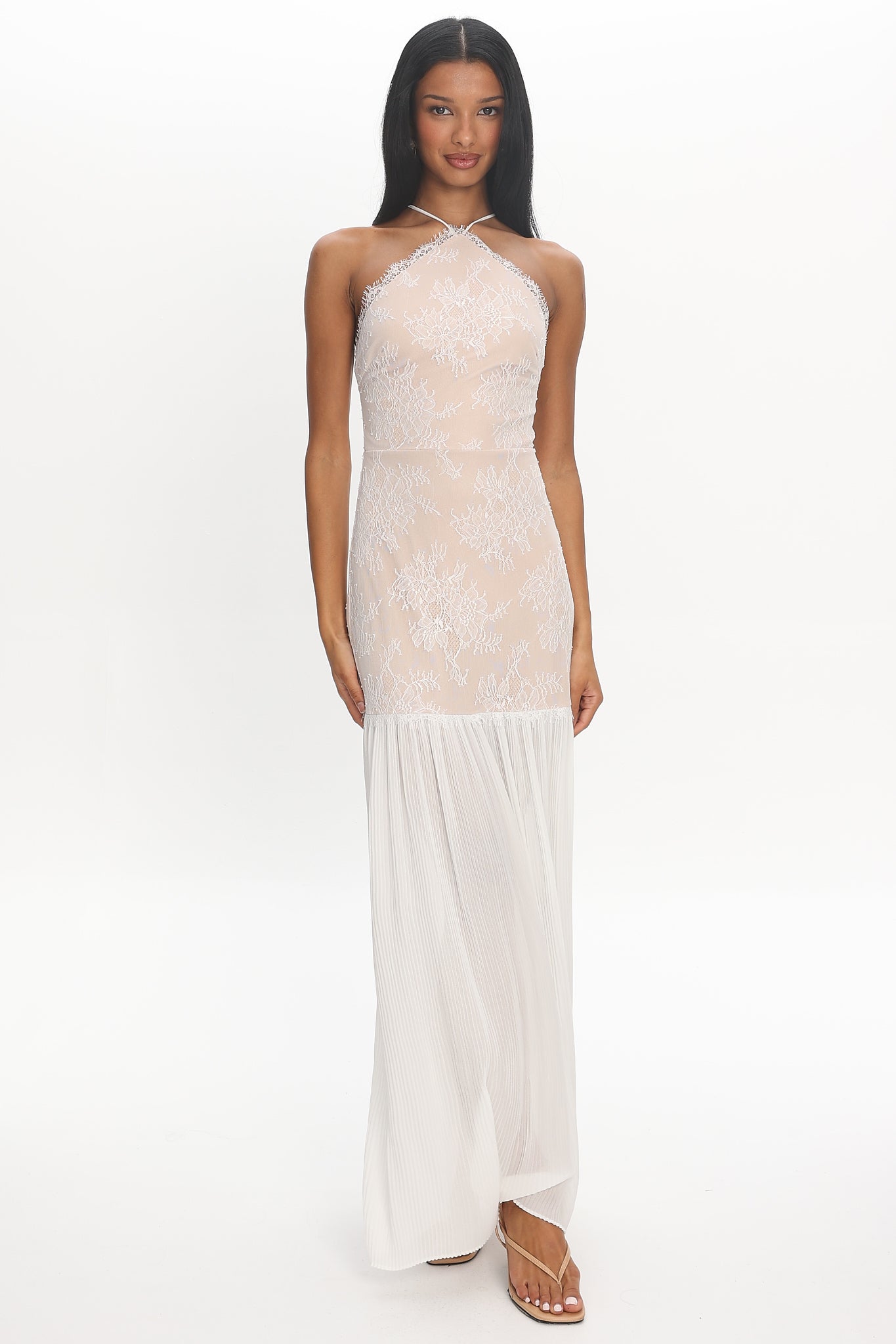 Soft Landing Halter Maxi Dress White