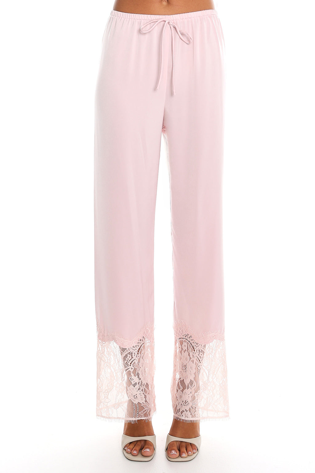 Rosanna Lace Trim Pants Dusty Pink