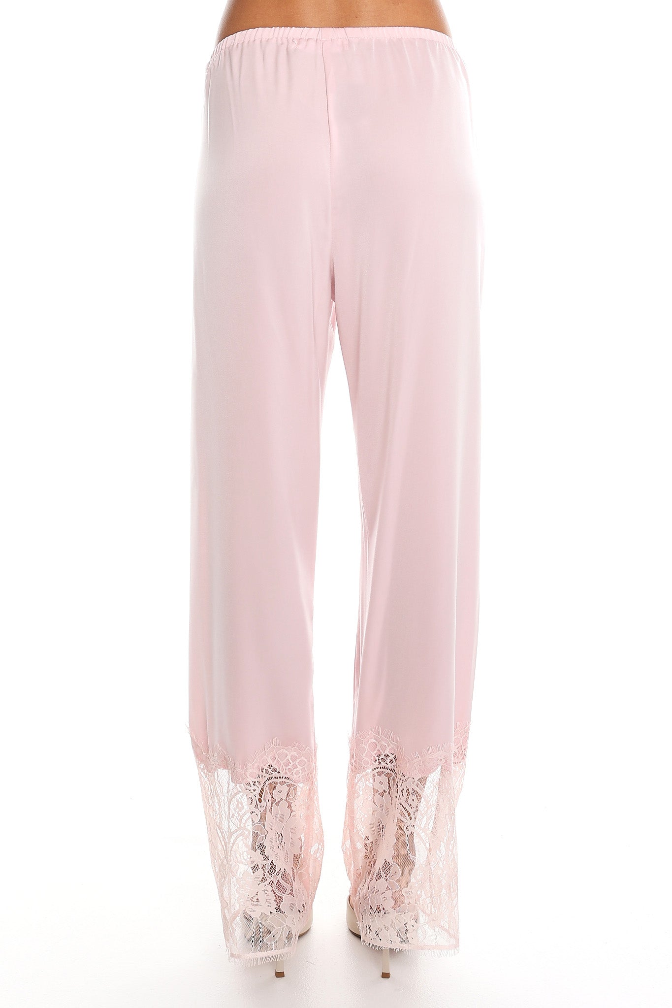 Rosanna Lace Trim Pants Dusty Pink | Selfie Leslie