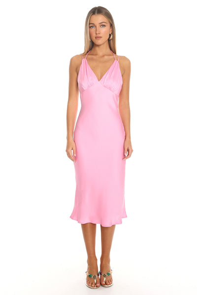 Sakura Blossom Backless Slip Dress Pink