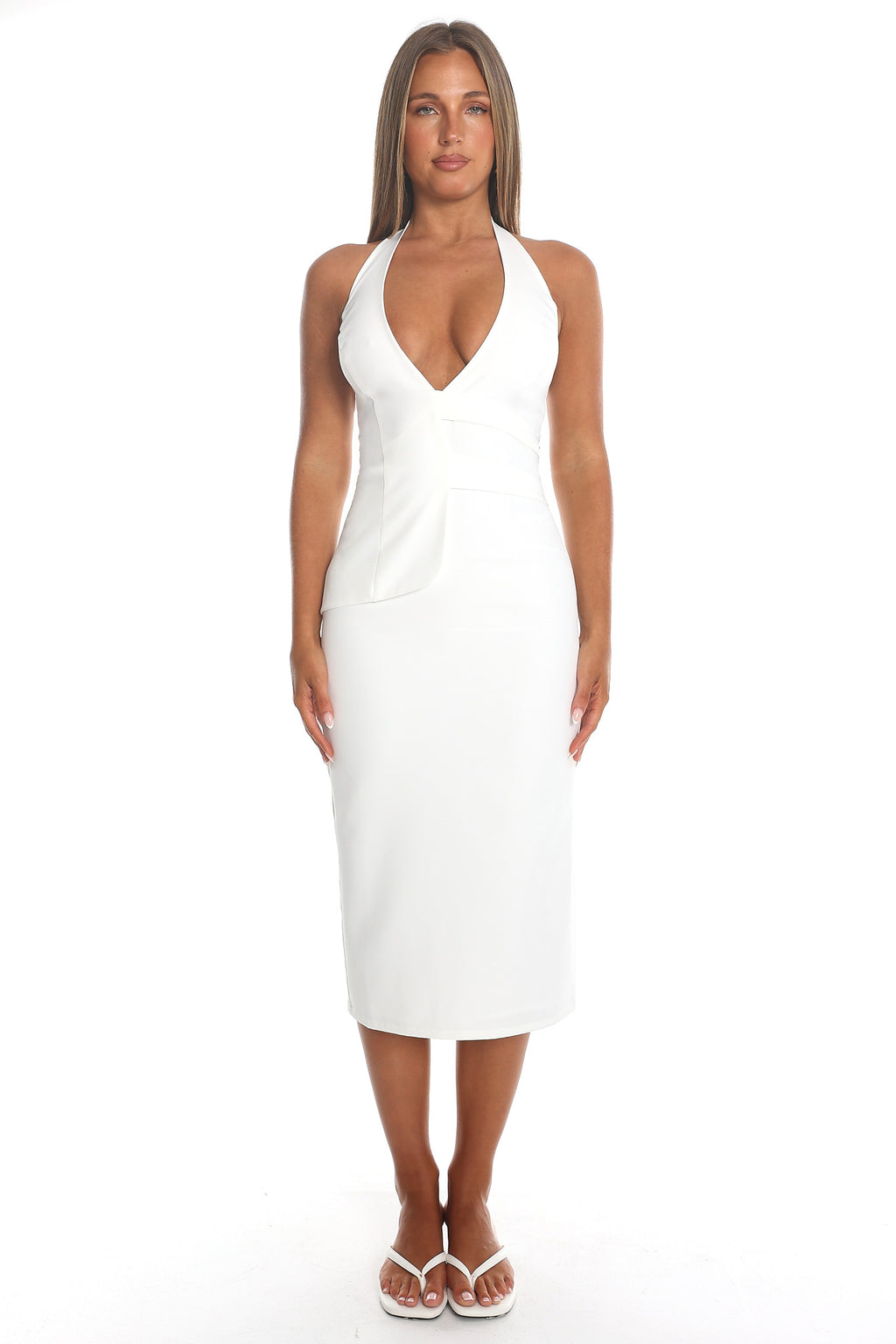 Maryanna Strappy Midi Dress - White