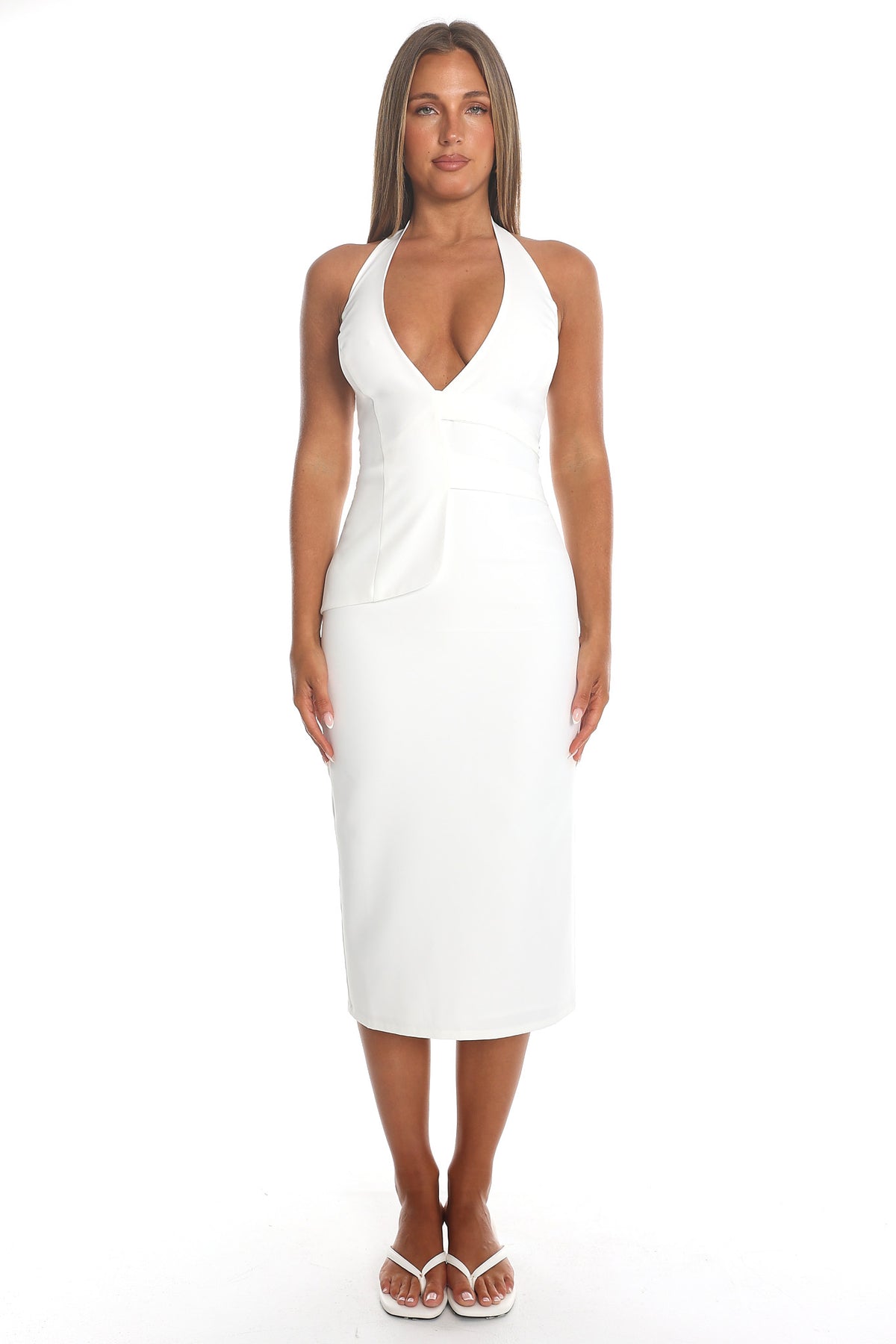 Maryanna Strappy Midi Dress - White