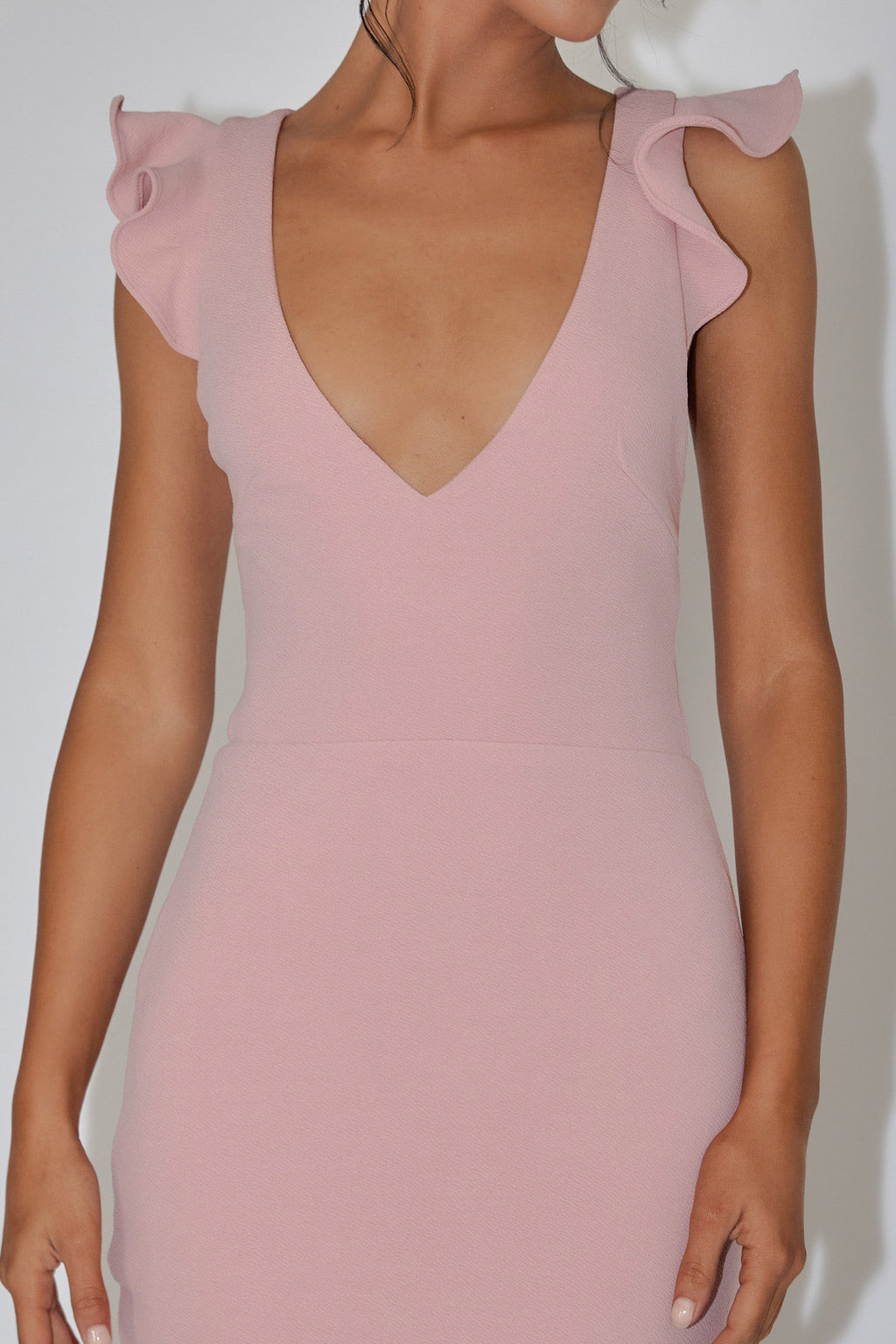 Seanna Strappy Back Midi Dress Blush by Selfie Leslie
