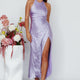 Sonoma Halterneck Faux Wrap Twist Back Maxi Dress Lavender