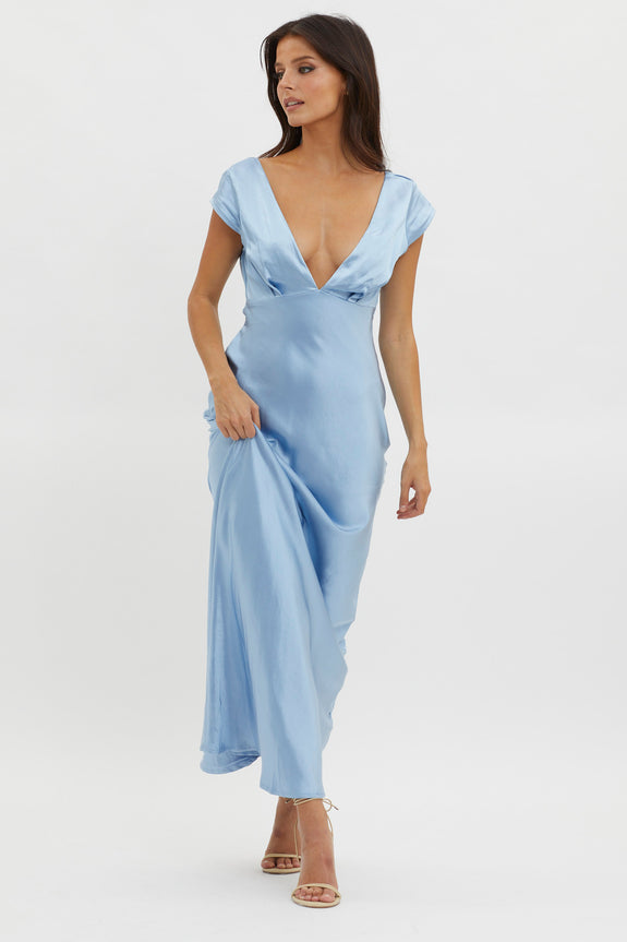 Lucinda V-Neck Twist Back Midi Dress Champagne main image 1