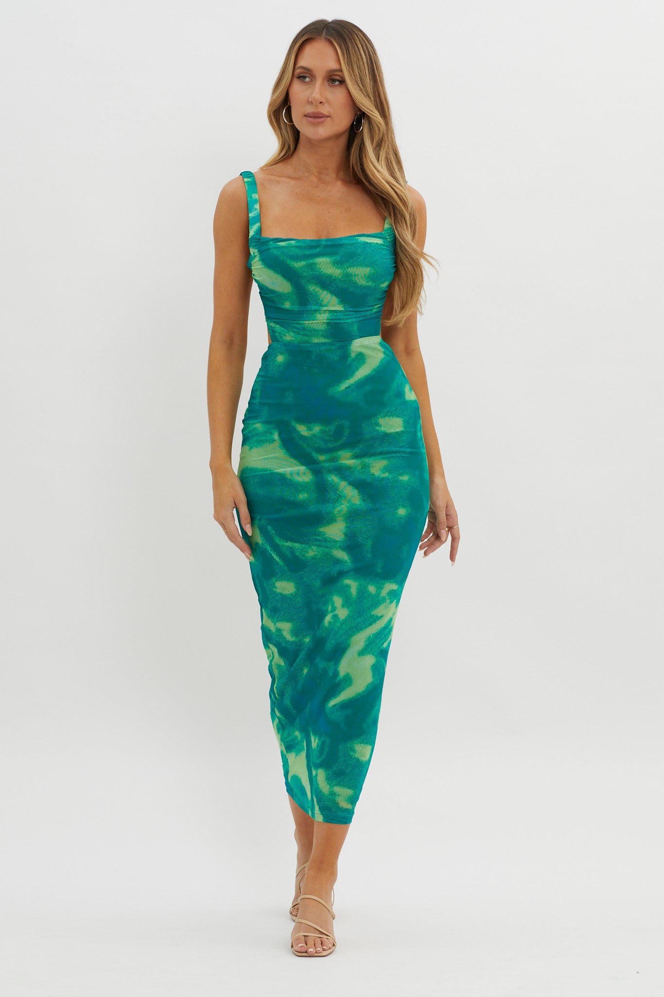 green maxi dress with split Dream Crush Lace-Up Back Side Swirl COLOR:GOLD All Designer Collections for high split for a length-40
