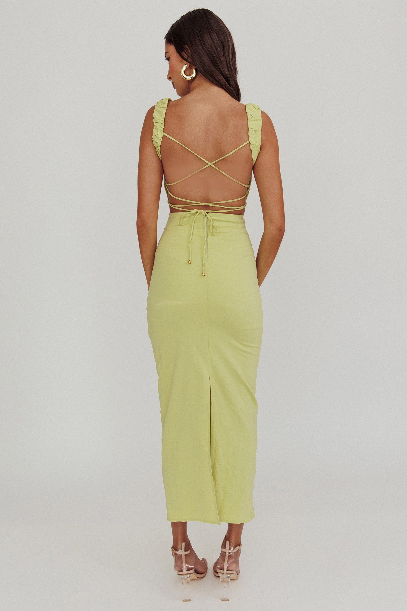 Dream Crush Lace-Up Back Maxi Dress S