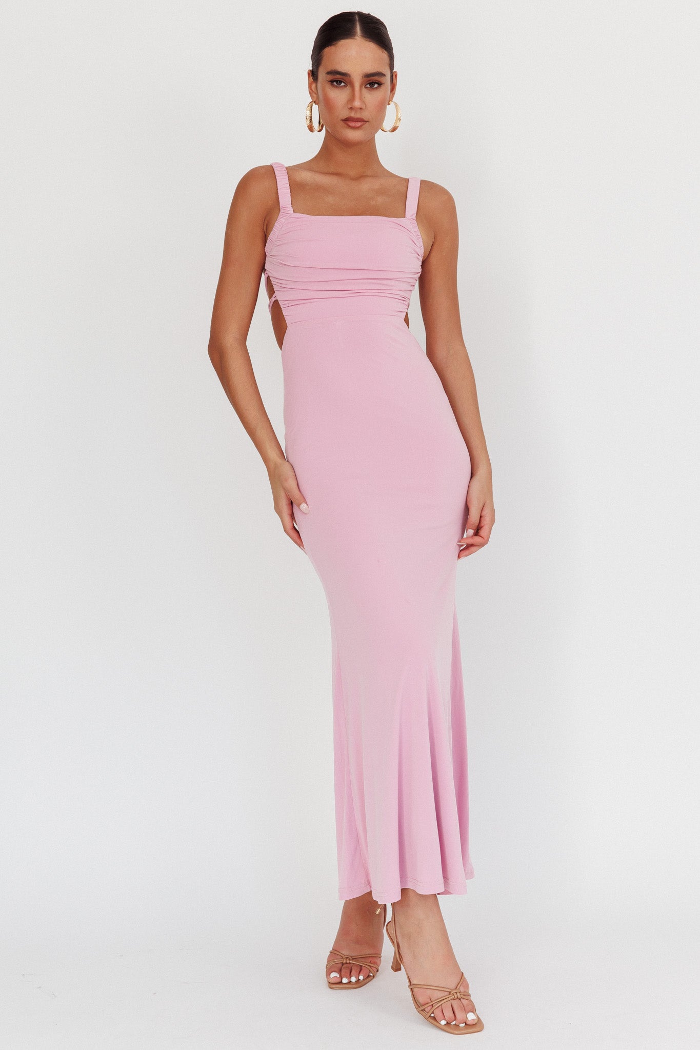 Dream Crush Lace-Up Back Maxi Dress Lilac by Selfie Leslie