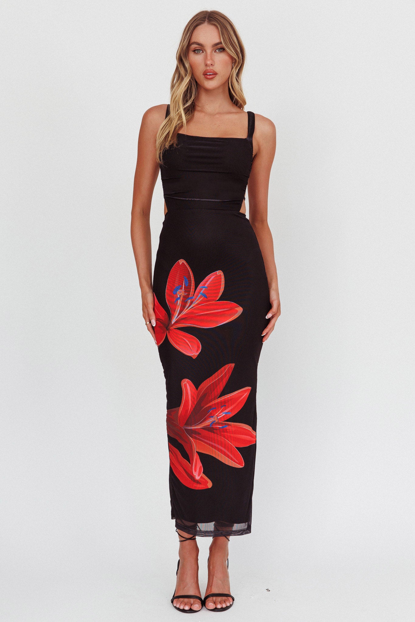 Dream Crush Lace-Up Back Maxi Dress Lily Black by Selfie Leslie