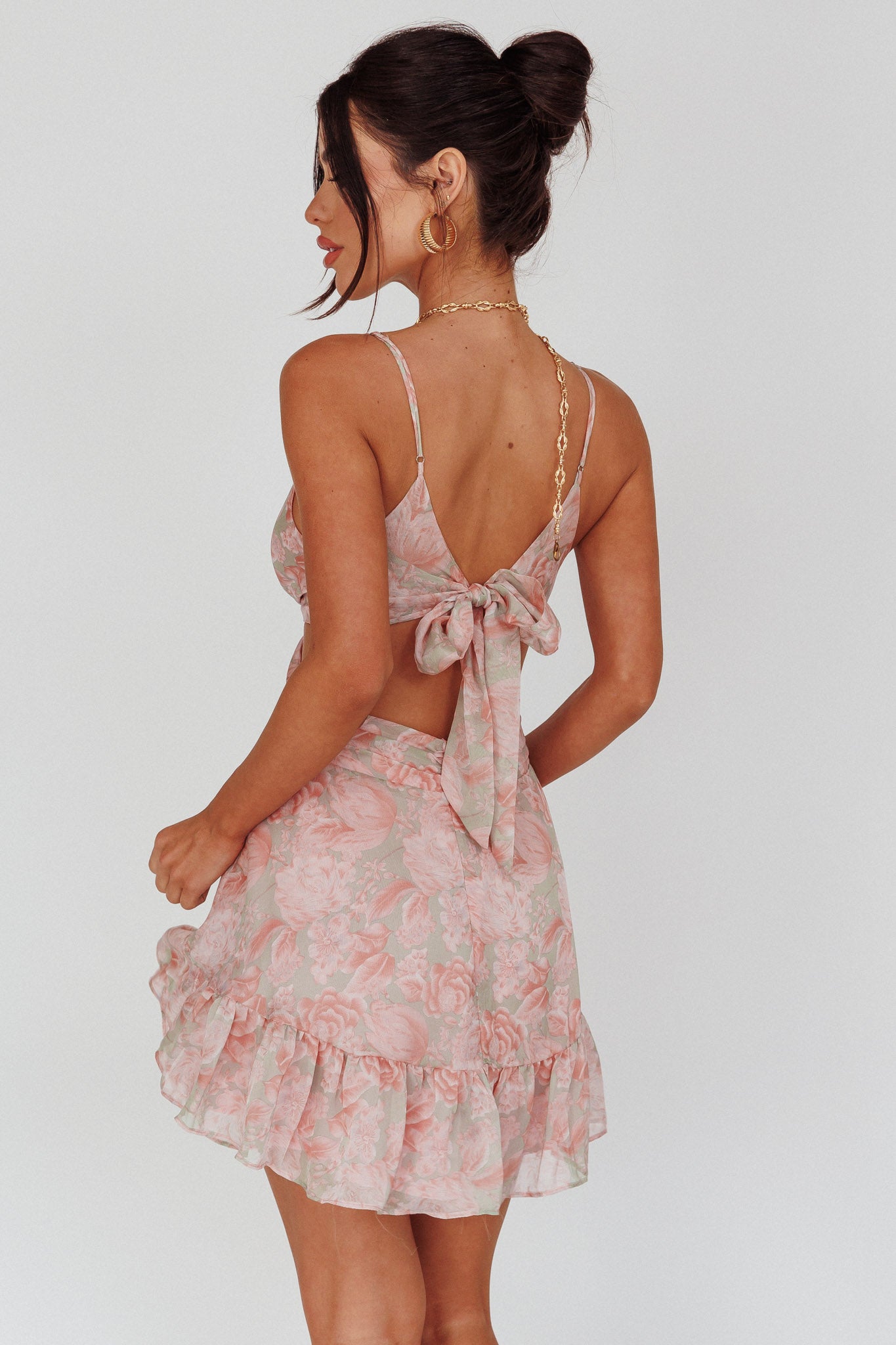 Dream Of You Twist Bodice Mini Dress Rose by Selfie Leslie