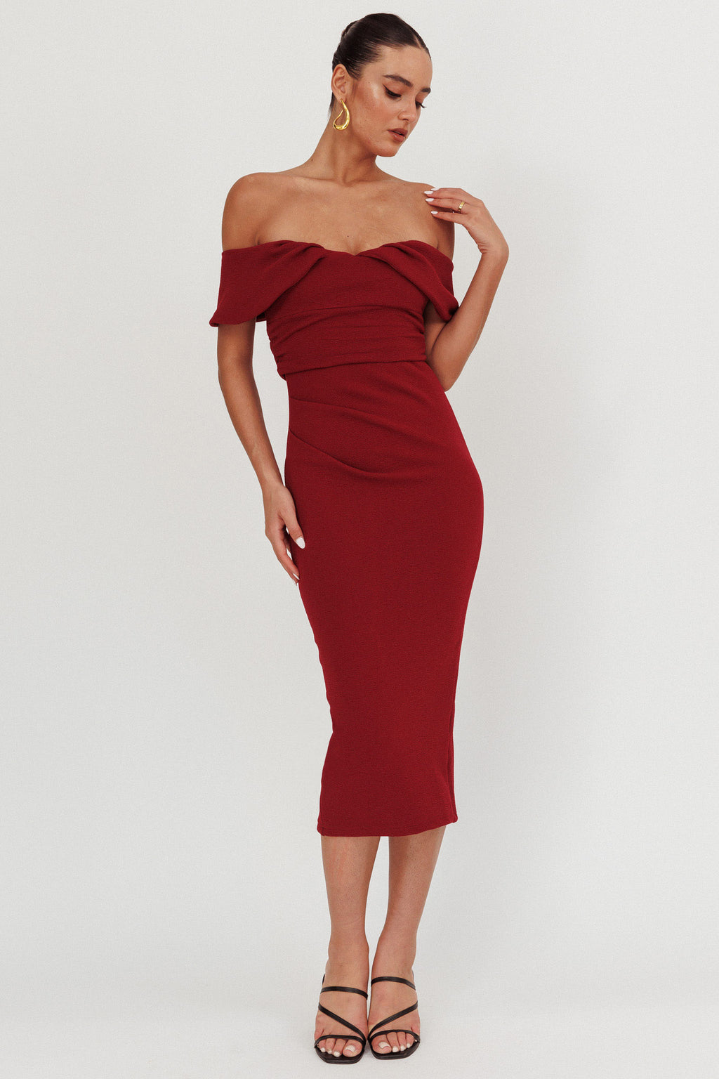 off the shoulder chiffon prom dress A Line Off the Shoulder Daffodial Chiffon Slit Prom Dresses