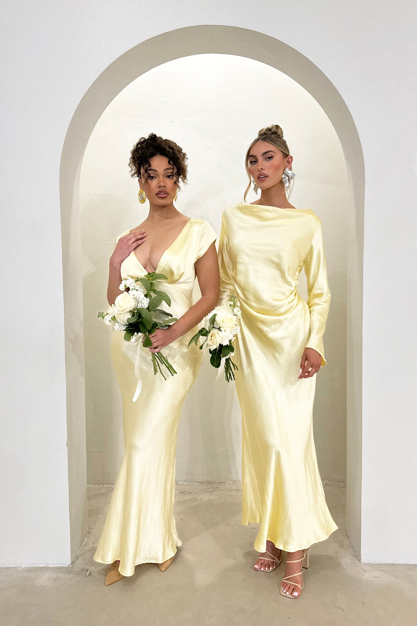 Loveland Cowl Back Midi Dress Butter by Selfie Leslie