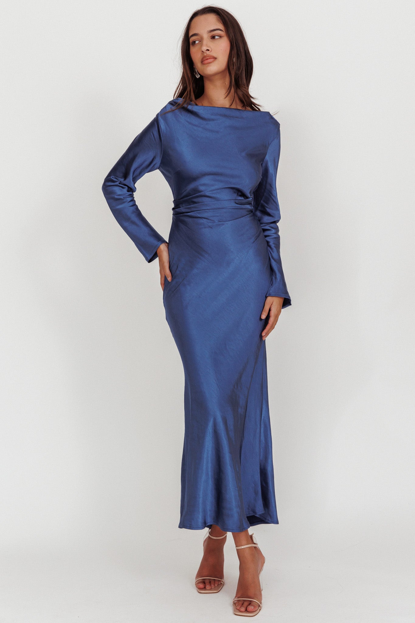 Loveland Cowl Back Midi Dress Navy | Selfie Leslie Loveland Cowl Back Midi Dress Navy | Selfie Leslie