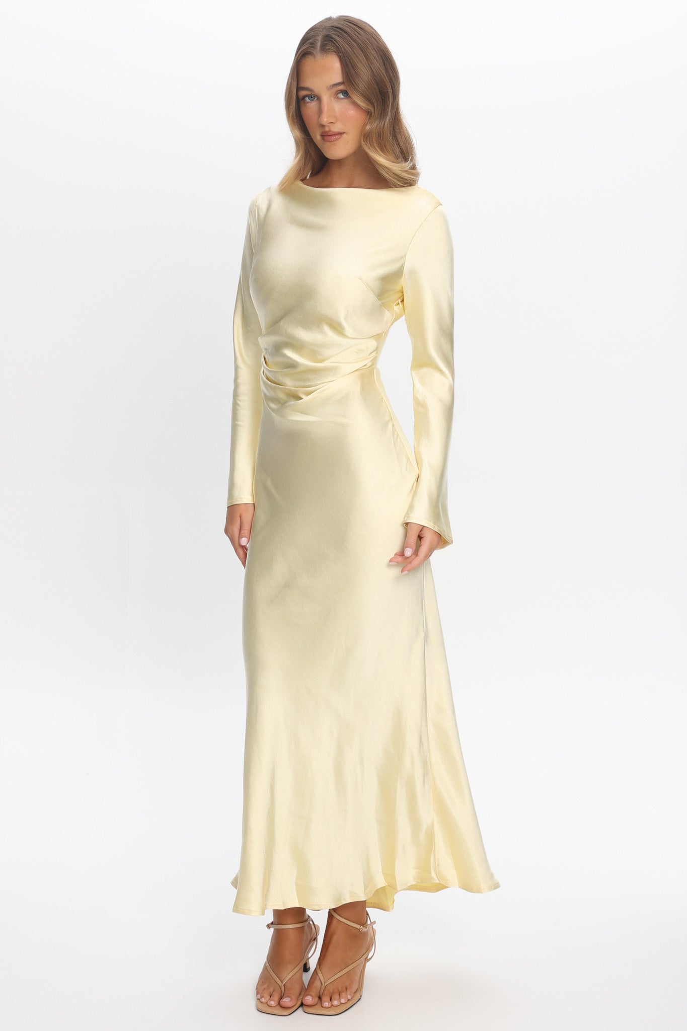 formal dresses loveland co Loveland Cowl Back Midi Dress Butter