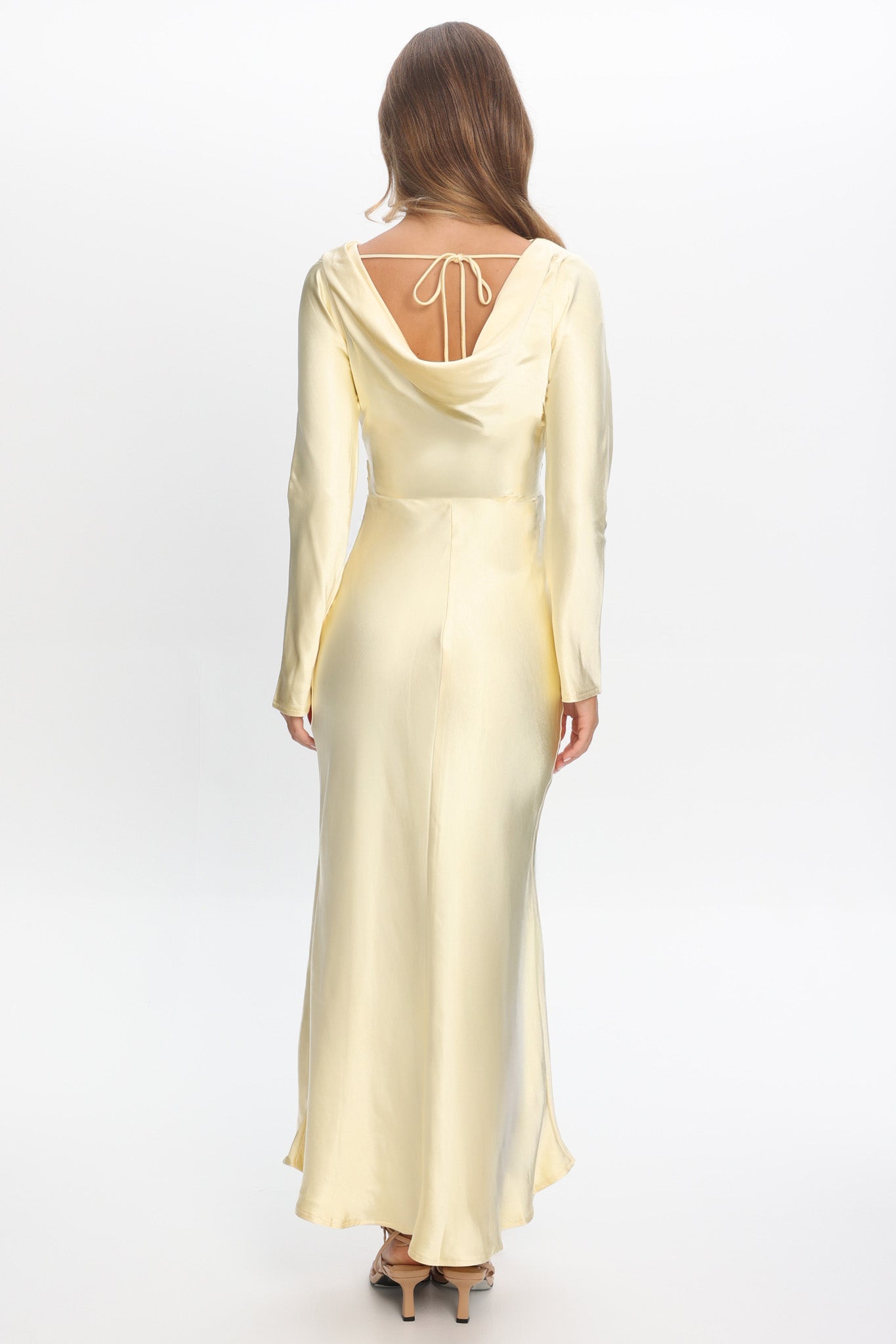 Loveland Cowl Back Midi Dress Butter– Selfie Leslie