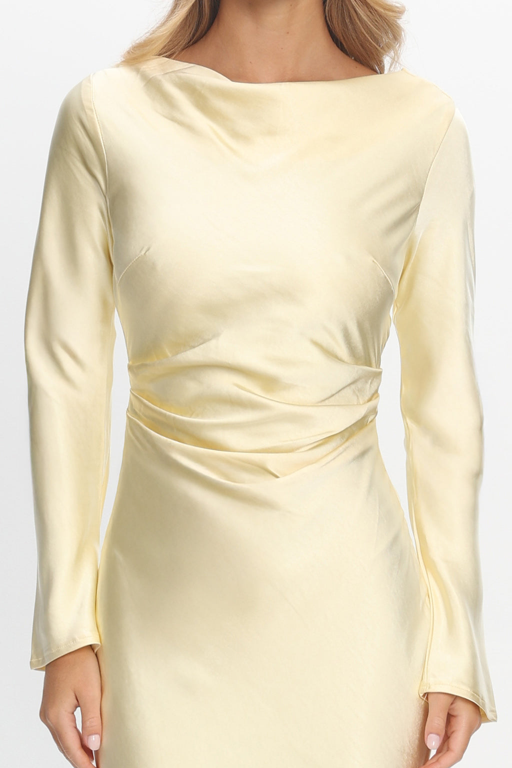 Loveland Cowl Back Midi Dress Butter– Selfie Leslie