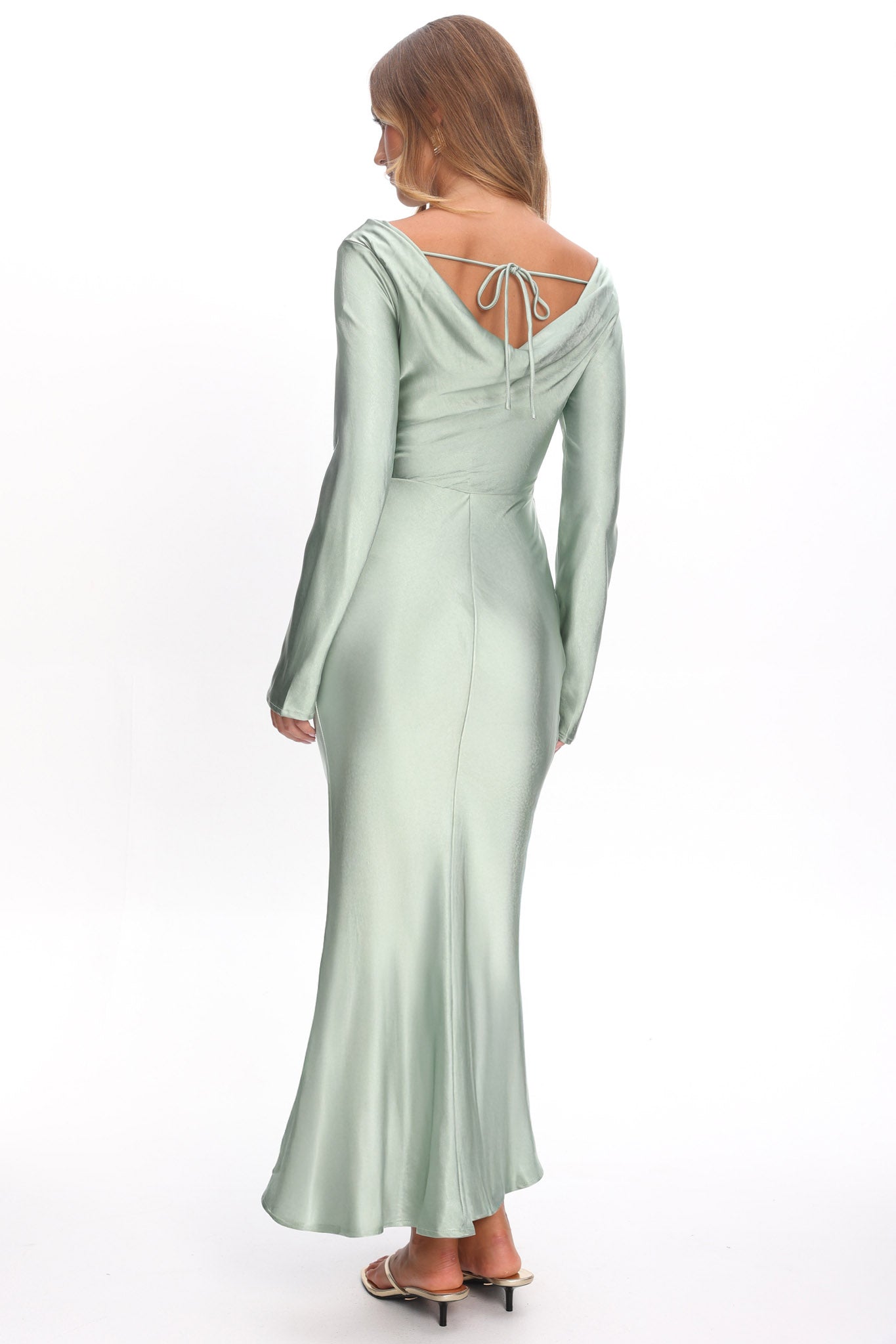 Loveland Cowl Back Midi Dress Sage