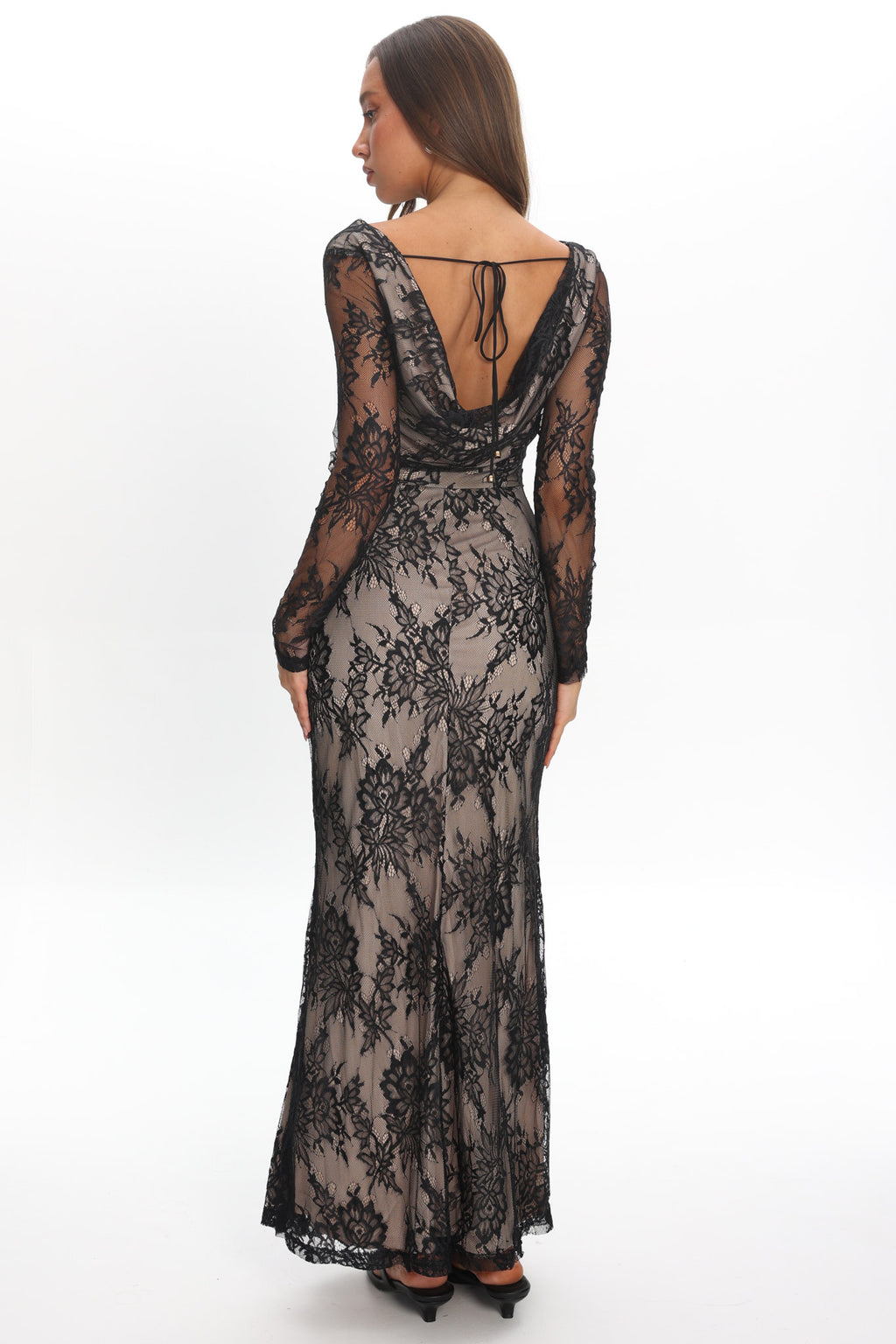 Loveland Off-Shoulder Lace Maxi Dress Black