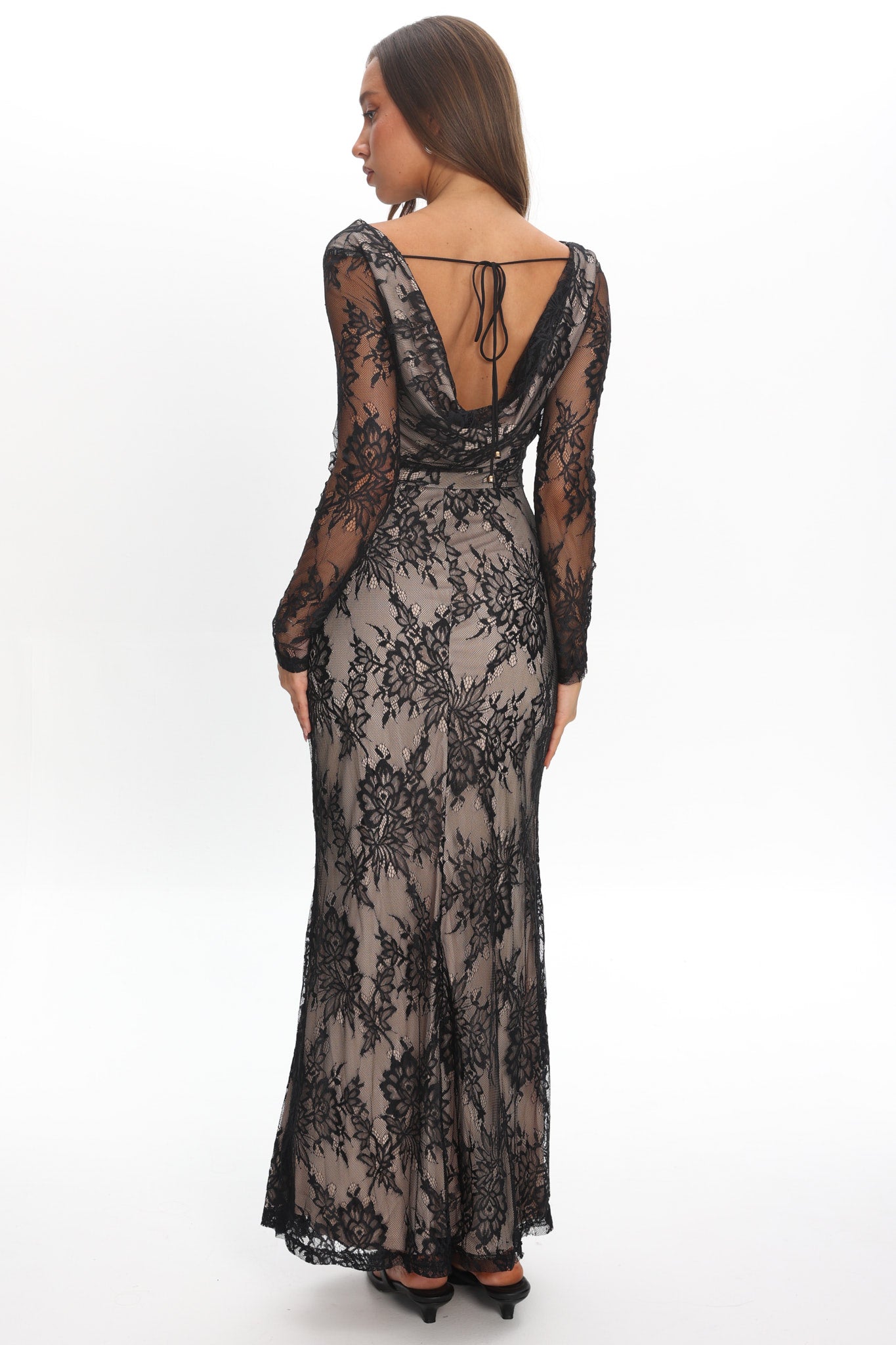 Loveland Off-Shoulder Lace Maxi Dress Black