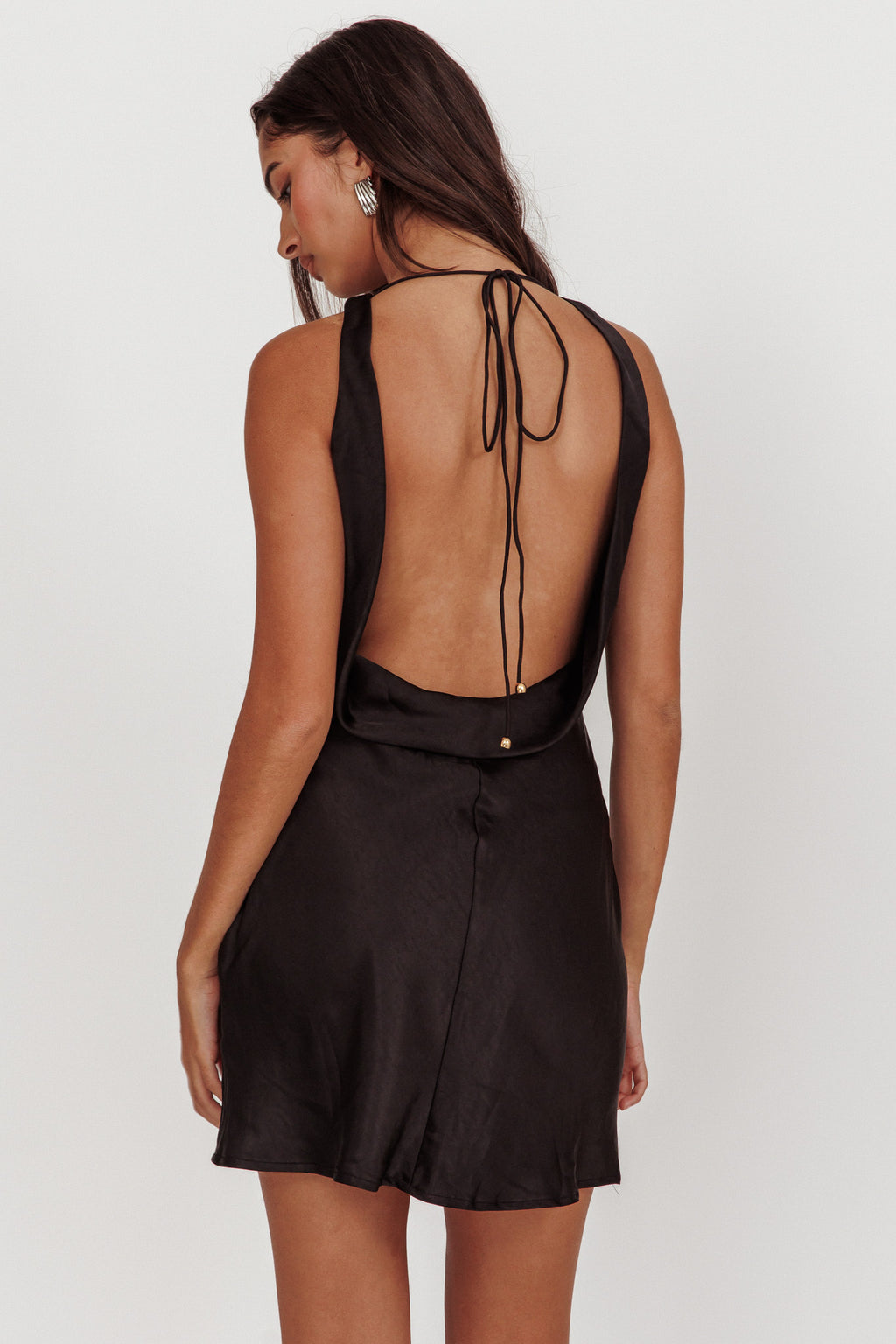 Cassiopeia Open Back Mini Dress Black - L Cassiopeia Open Back Mini Dress Black - L