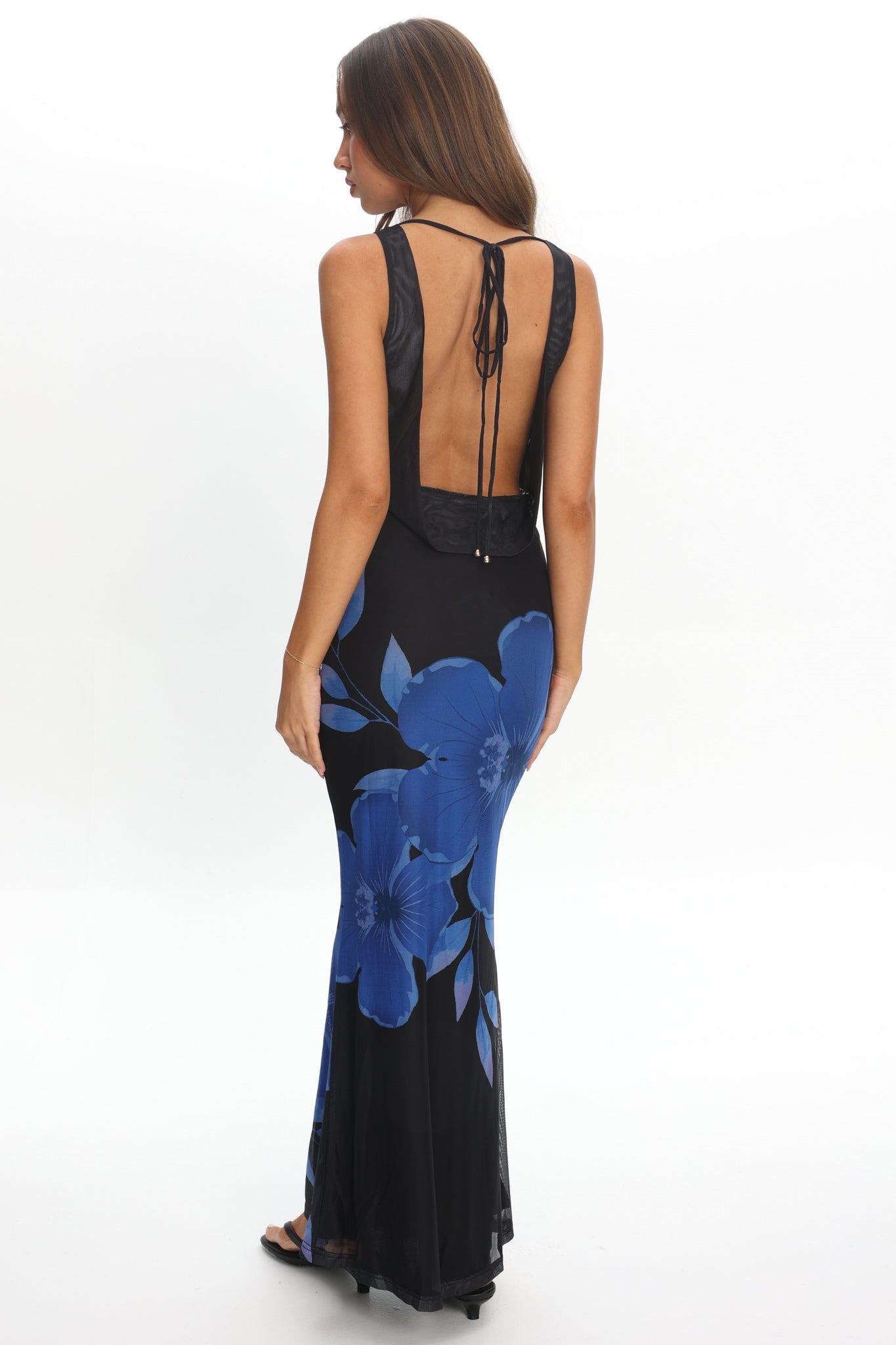 Cainee ケイニー　完売　Oversized MAXI Dress ネイビー Cassiopeia Open Back Maxi Dress Hibiscus Blue– Selfie Leslie