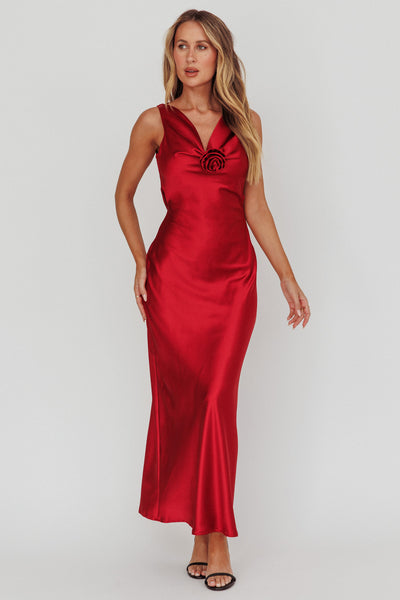 princess polly baby blue dress Laria Wine Satin Formal Maxi Dress