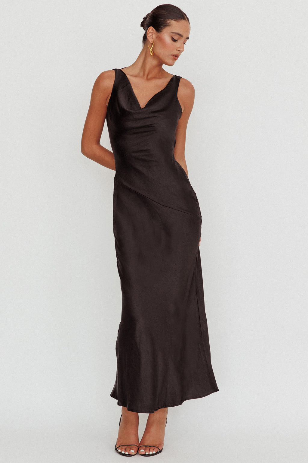 Cassiopeia Open Back Maxi Dress Black by Selfie Leslie
