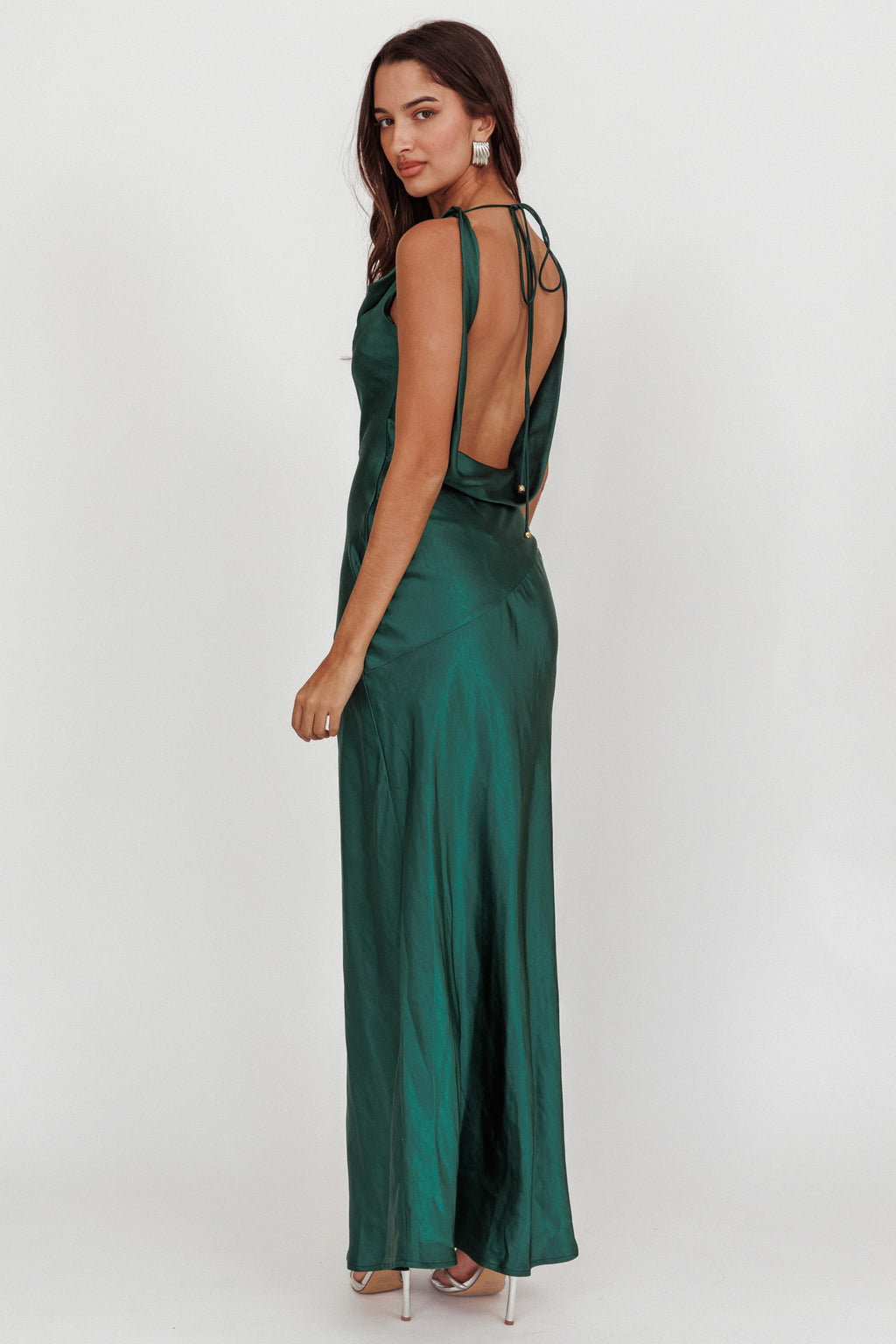 Cassiopeia Open Back Maxi Dress Forest Green Cassiopeia Open Back Maxi Dress Forest Green
