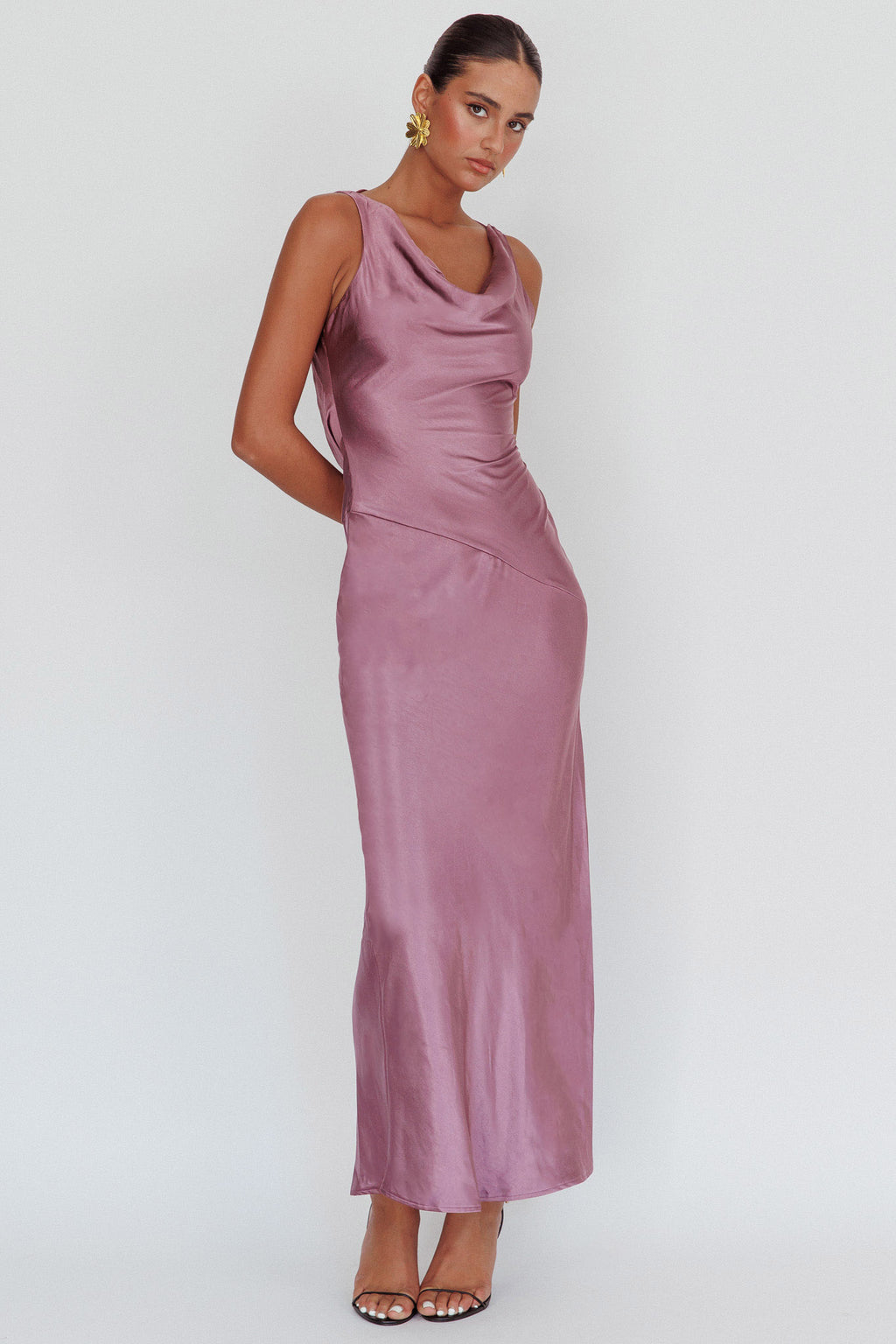 Cassiopeia Open Back Maxi Dress Grape by Selfie Leslie