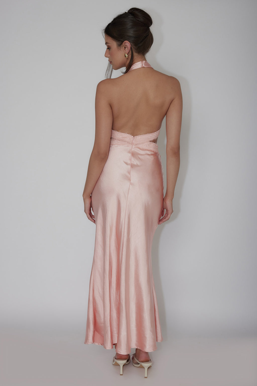 Of Your Dreams Cut-Out Halter Dress Peach by Selfie Leslie