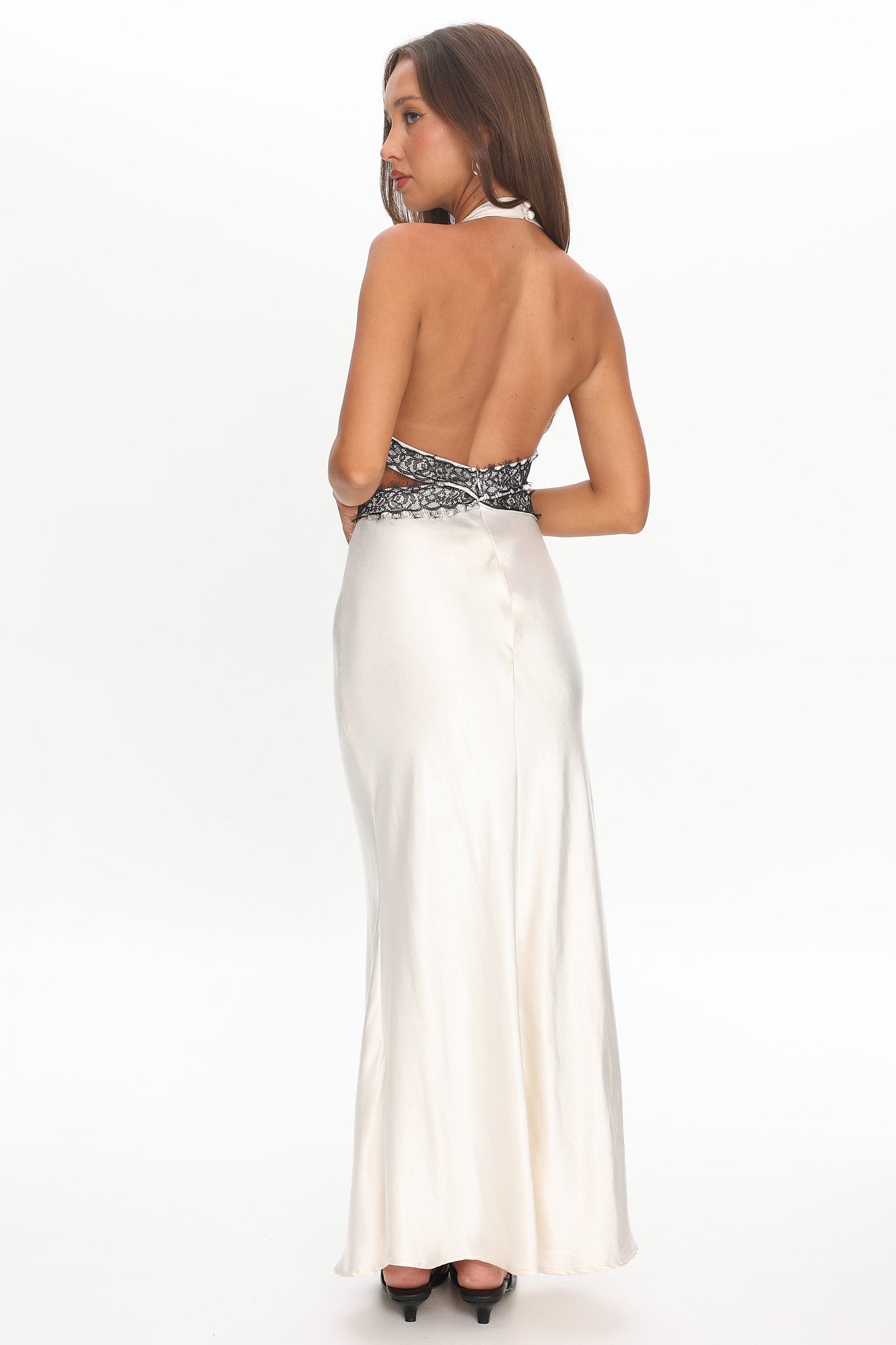 Of Your Dreams Cut-Out Halter Dress Oyster by Selfie Leslie