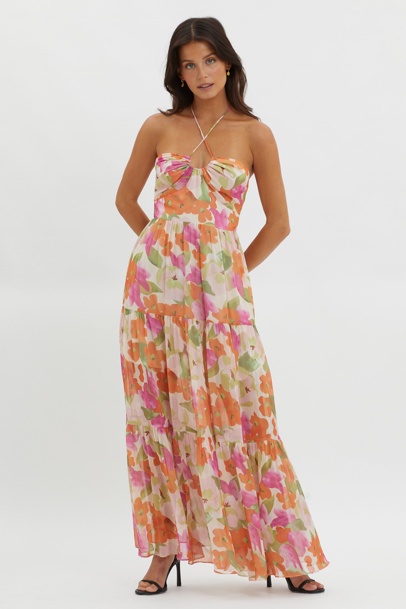 Main Attraction Halterneck Dress Print Pink by Selfie Leslie