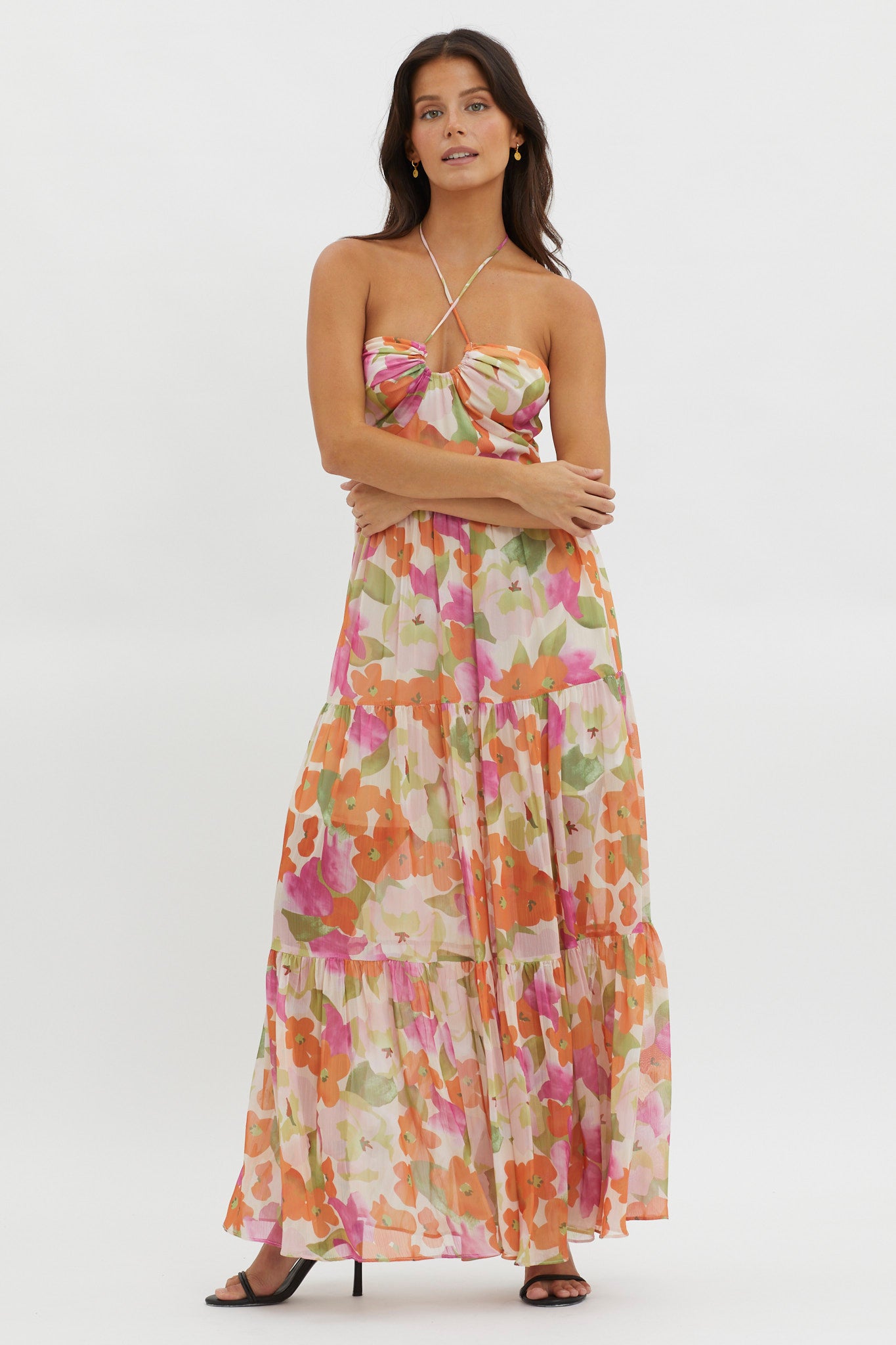 Main Attraction Halterneck Dress Print Pink by Selfie Leslie