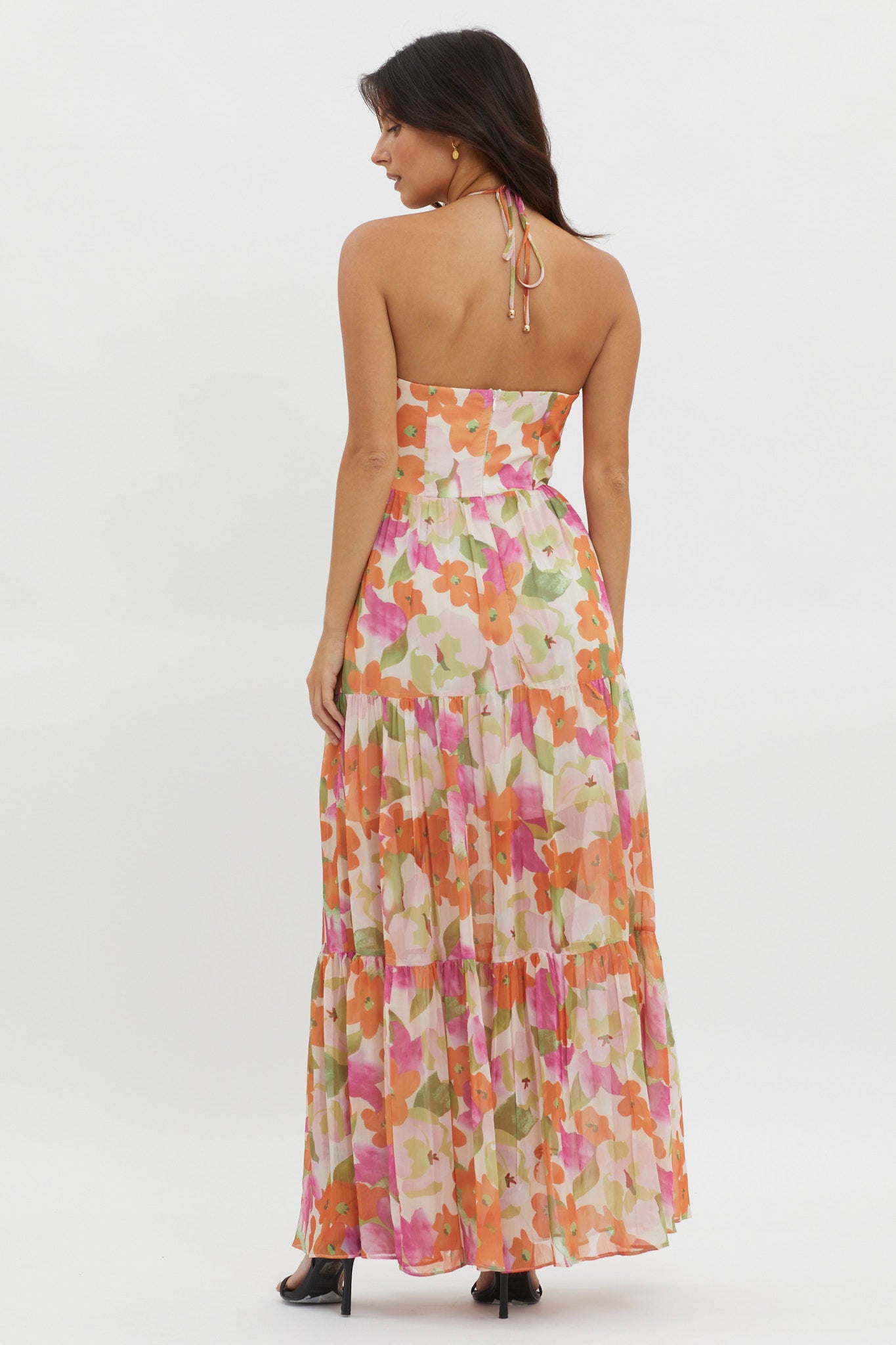 Main Attraction Halterneck Dress Print Pink by Selfie Leslie