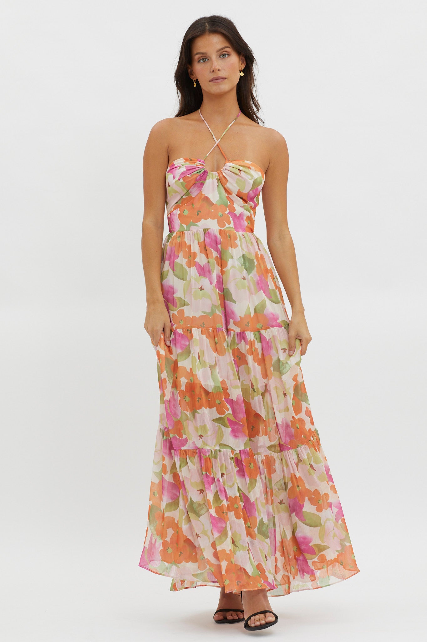 Main Attraction Halterneck Dress Print Pink by Selfie Leslie