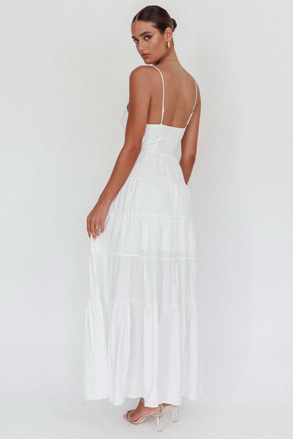 Main Attraction Cami Strap Maxi Dress White by Selfie Leslie