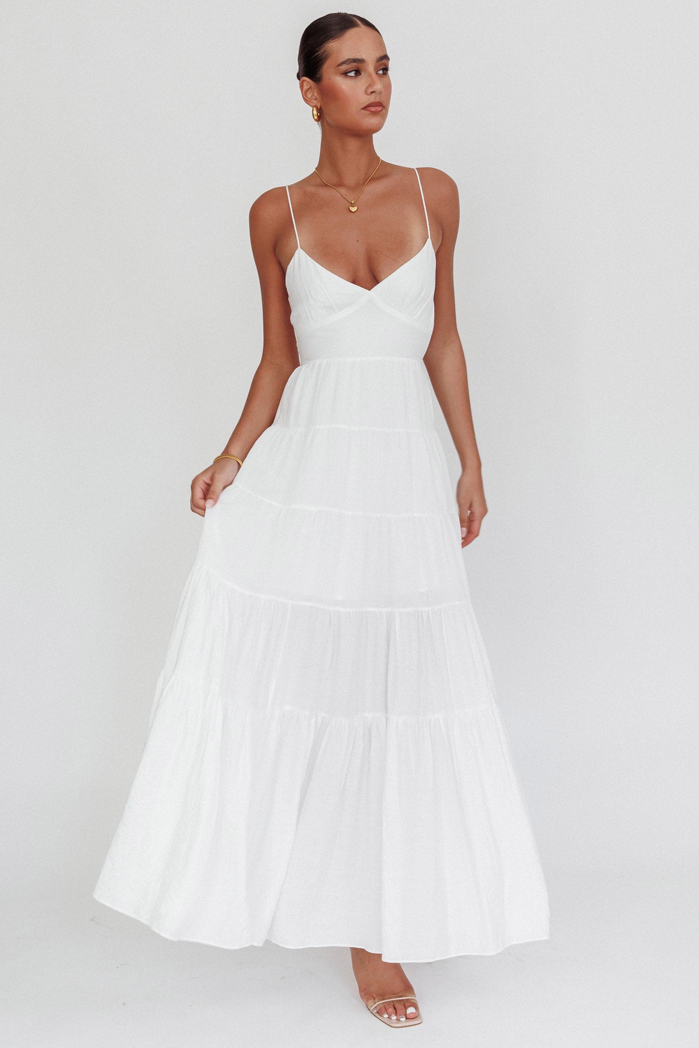 Main Attraction Cami Strap Maxi Dress White - XXL Main Attraction Cami Strap Maxi Dress White - XXL