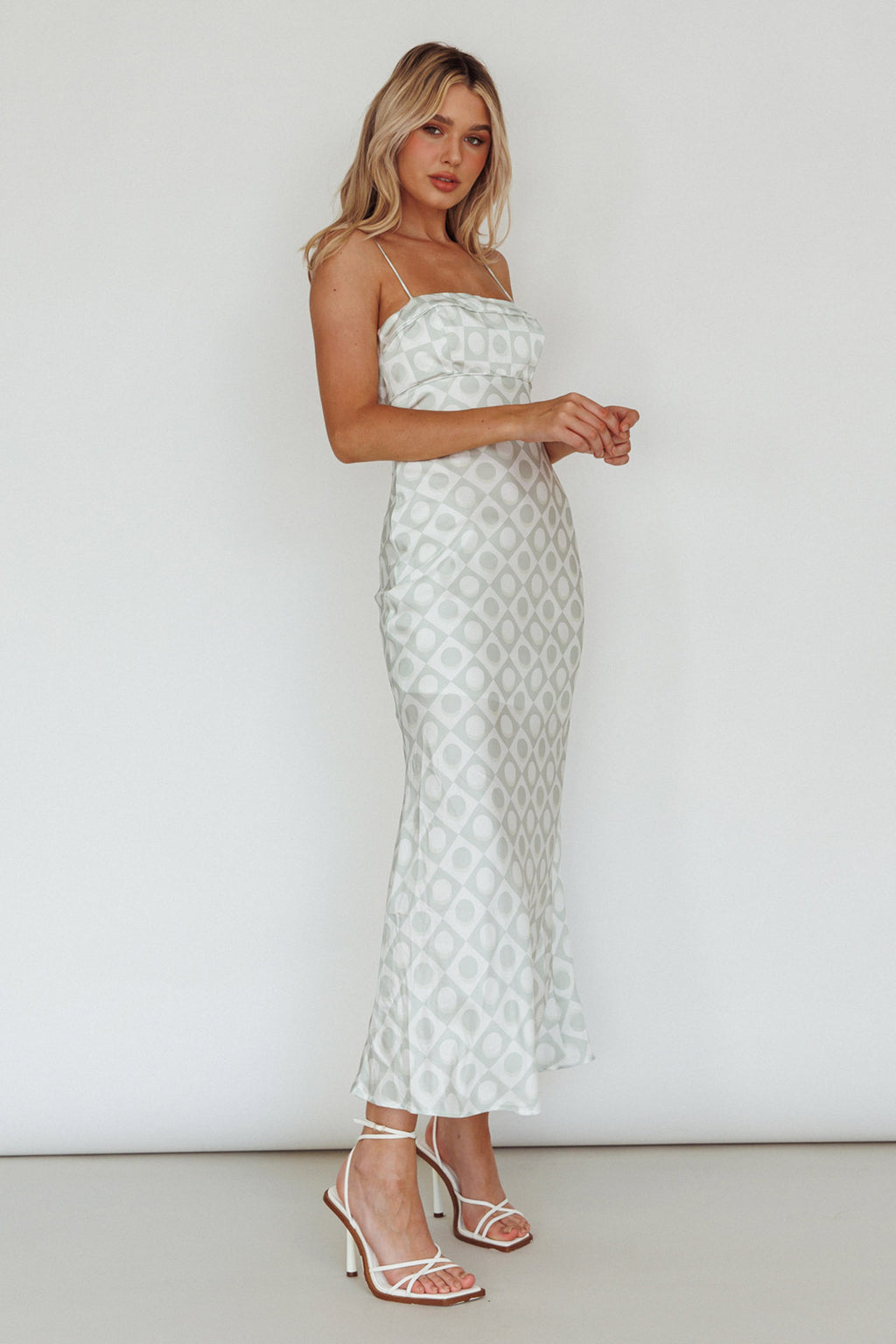 Lane Cove Cami Strap Maxi Dress Print Matcha by Selfie Leslie