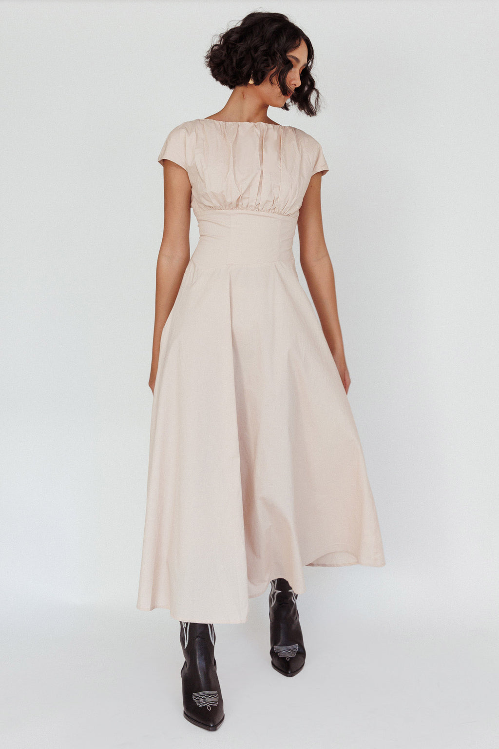 Derry Cap Sleeve A-line Maxi Dress Oat by Selfie Leslie