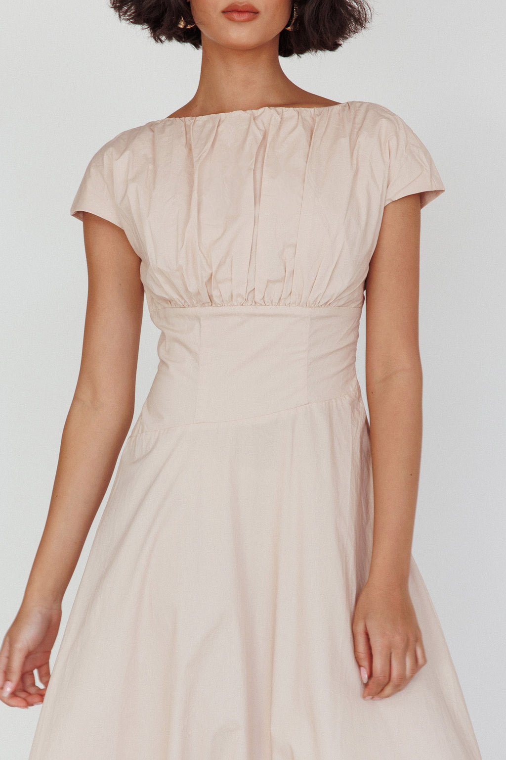 Derry Cap Sleeve A-line Maxi Dress Oat by Selfie Leslie