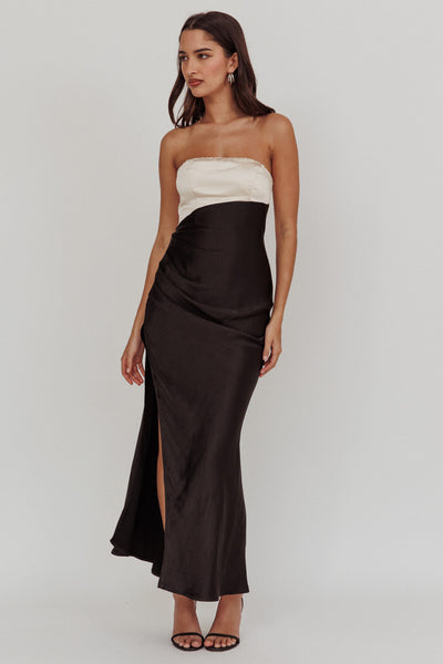 Kamillia Strapless Split Maxi Dress Black M
