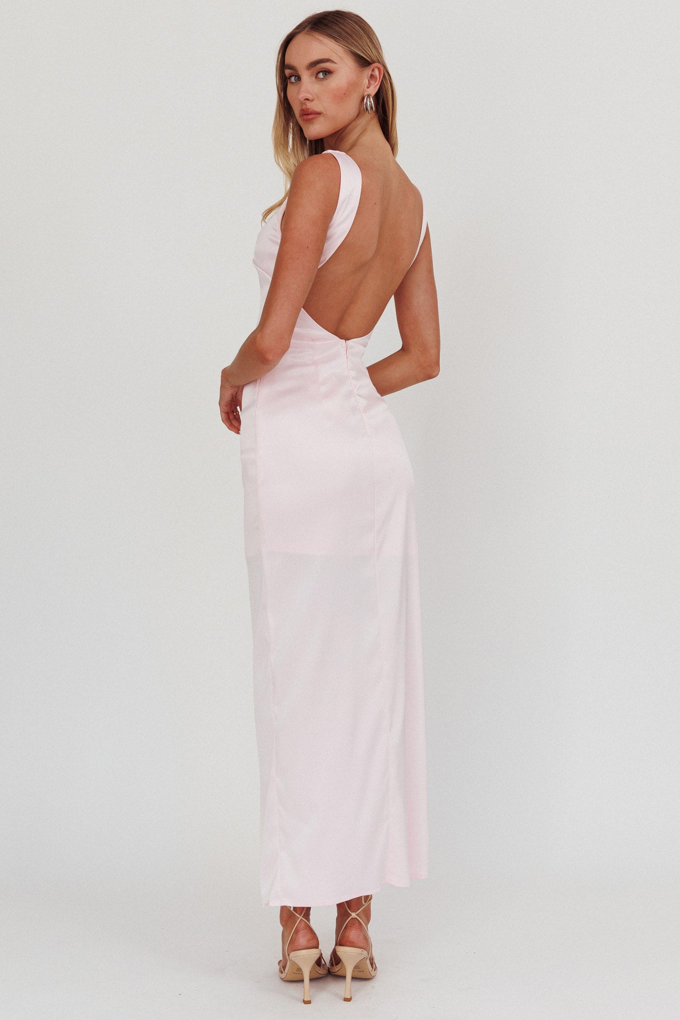 pink dress tea length Cottage Magic Midi Dress