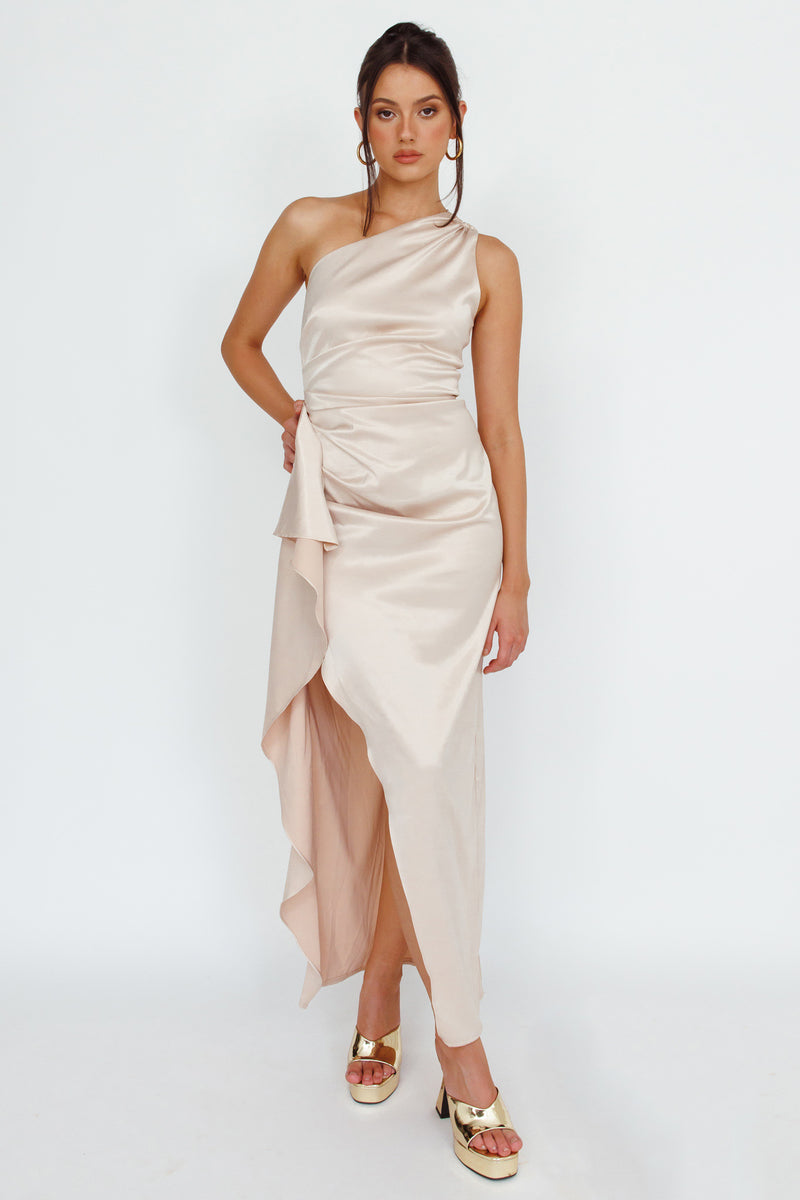 Kamillia One-Shoulder Split Maxi Dress Olive main image 0