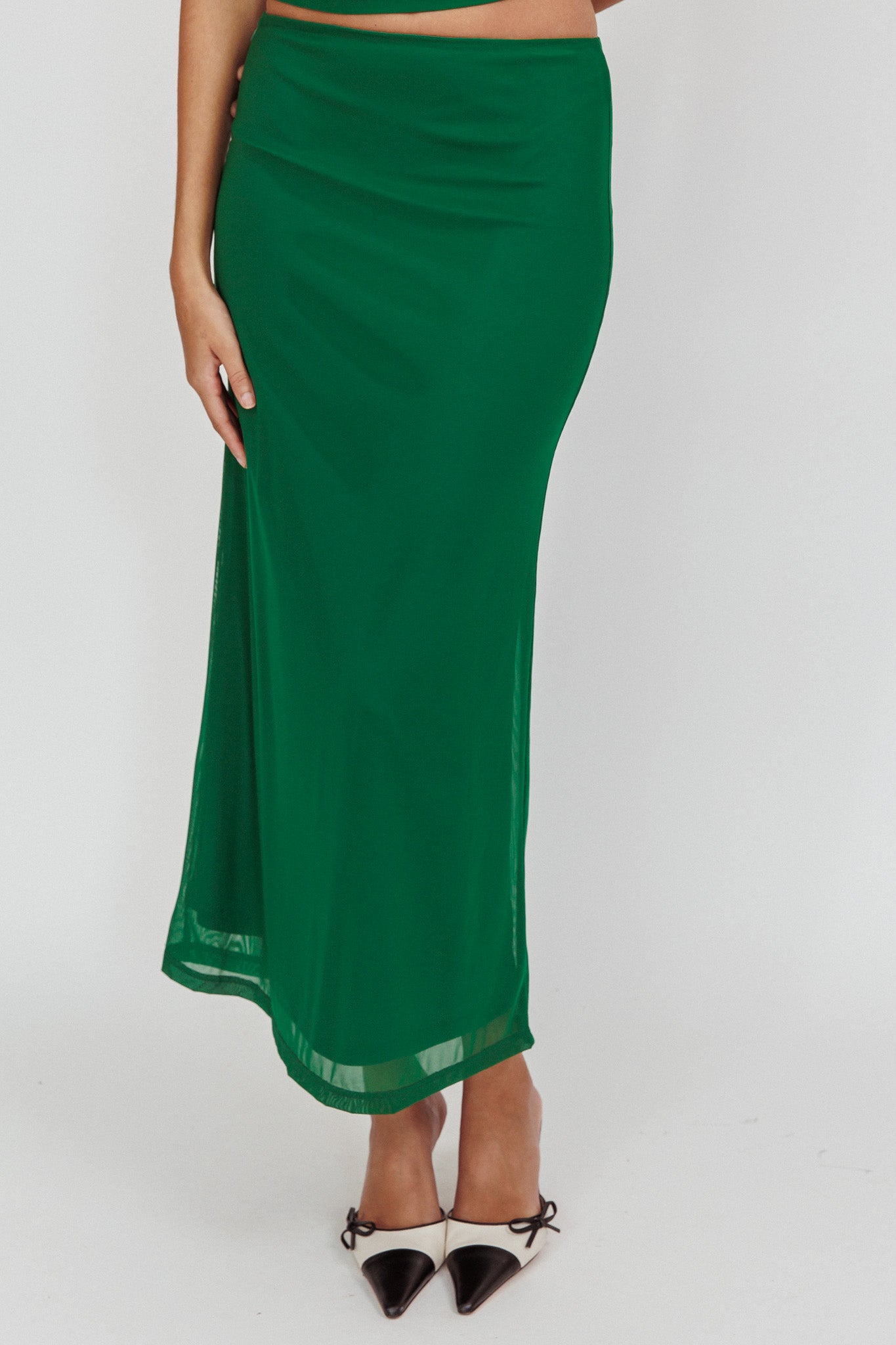 希少品☆未使用 レミレリーフMilitary Maxi Skirt 38 カーキ Lorely Mesh Maxi Skirt Forest Green | Selfie Leslie
