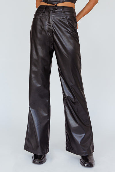 Coussin Faux Leather Pants Black | Selfie Leslie