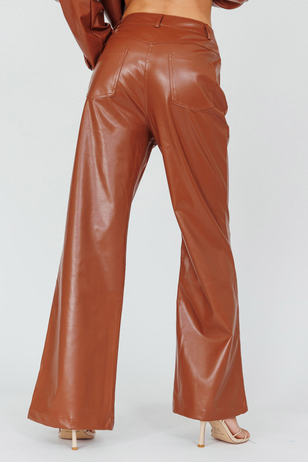Coussin Faux Leather Pants Terracotta by Selfie Leslie