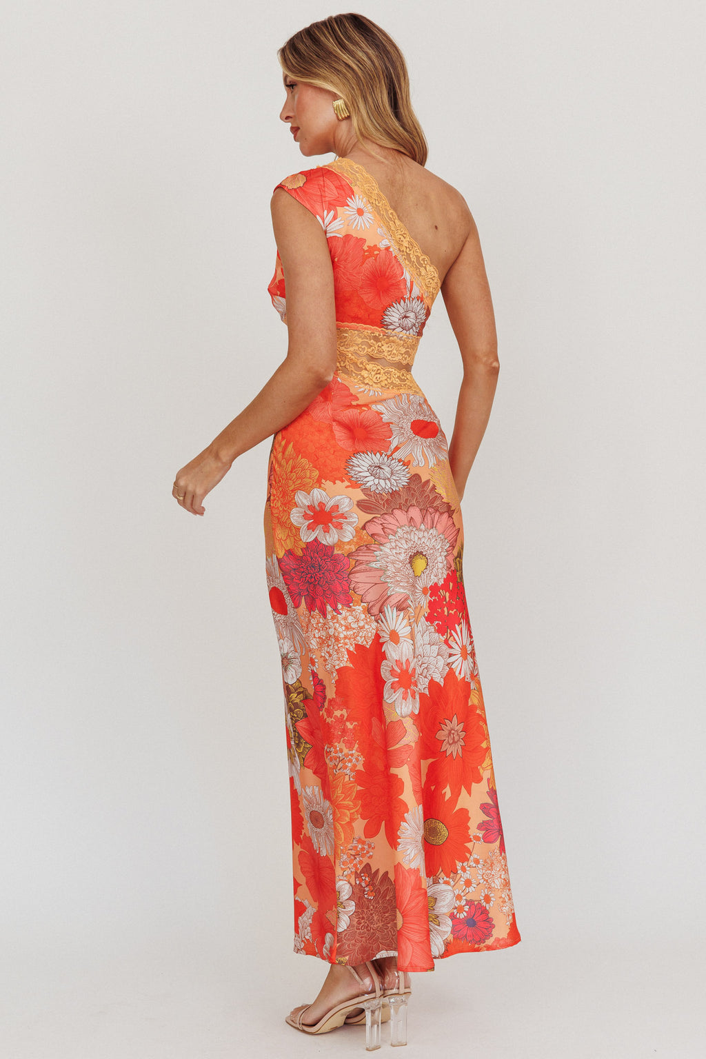 Mahli One-Shoulder Cut-Out Maxi Dress Floral by Selfie Leslie