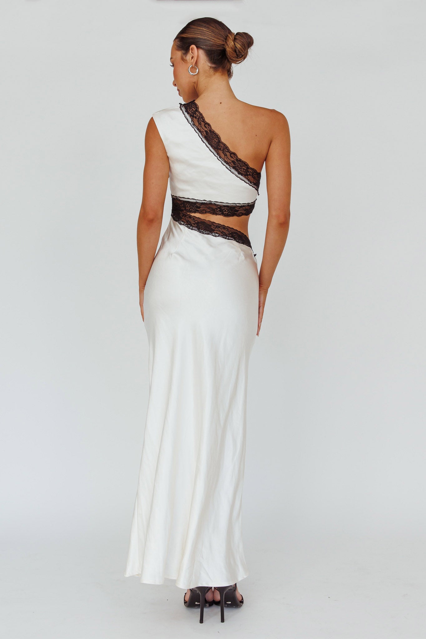 Mahli One-Shoulder Maxi Dress Champagne by Selfie Leslie