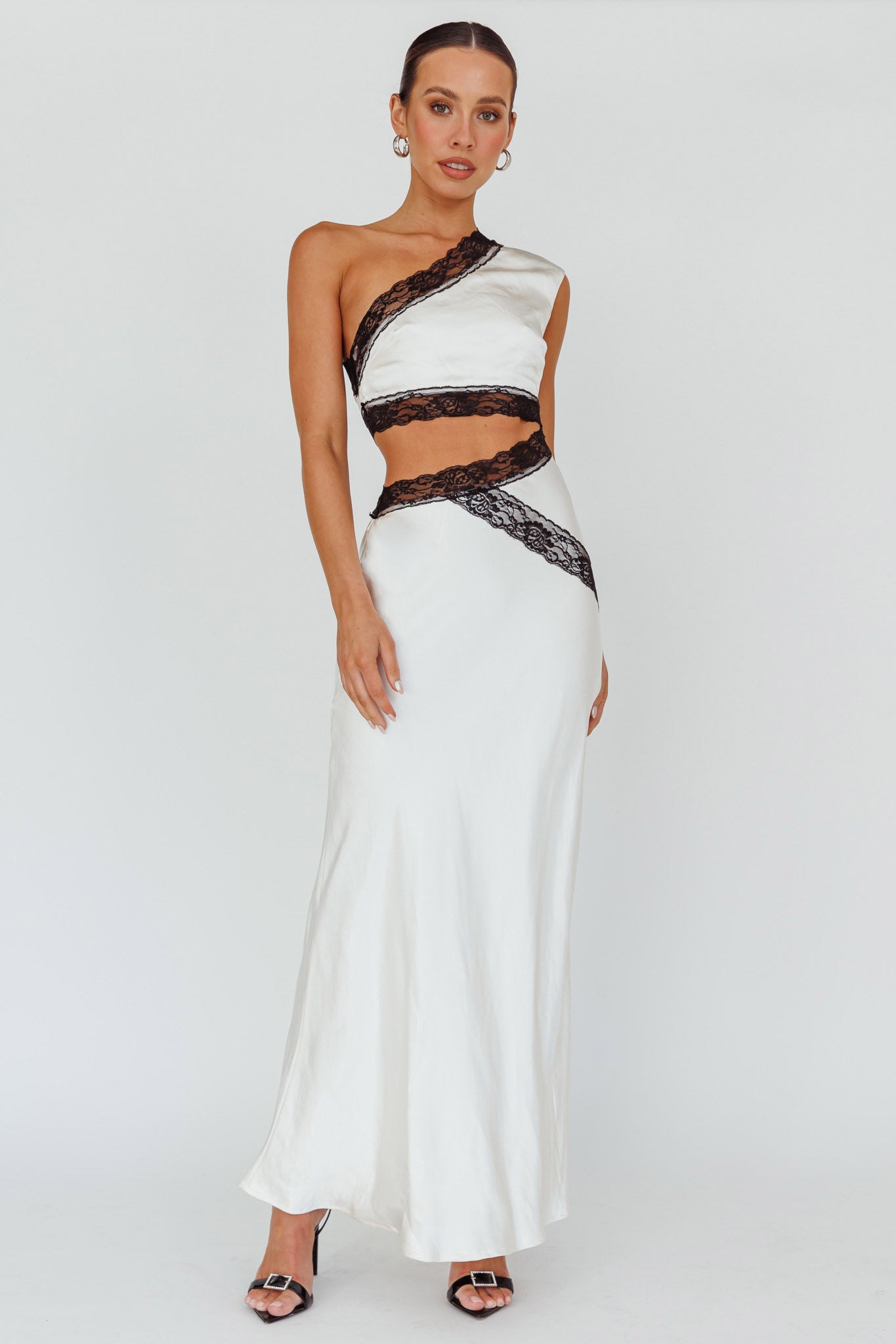 Mahli One-Shoulder Maxi Dress Champagne by Selfie Leslie